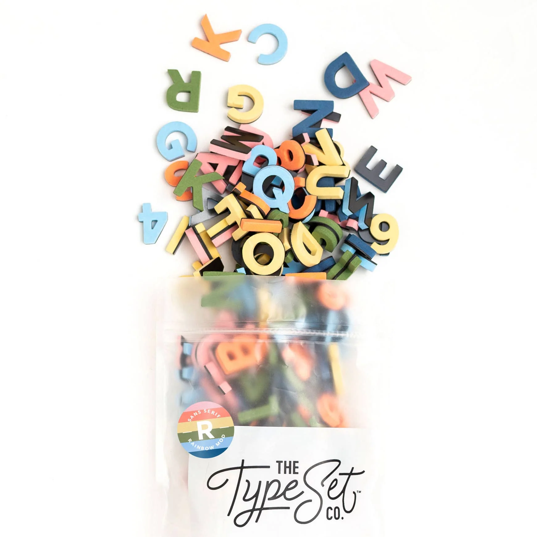 1" Uppercase Rainbow Mod Magnetic Letters + Numbers -200pcs