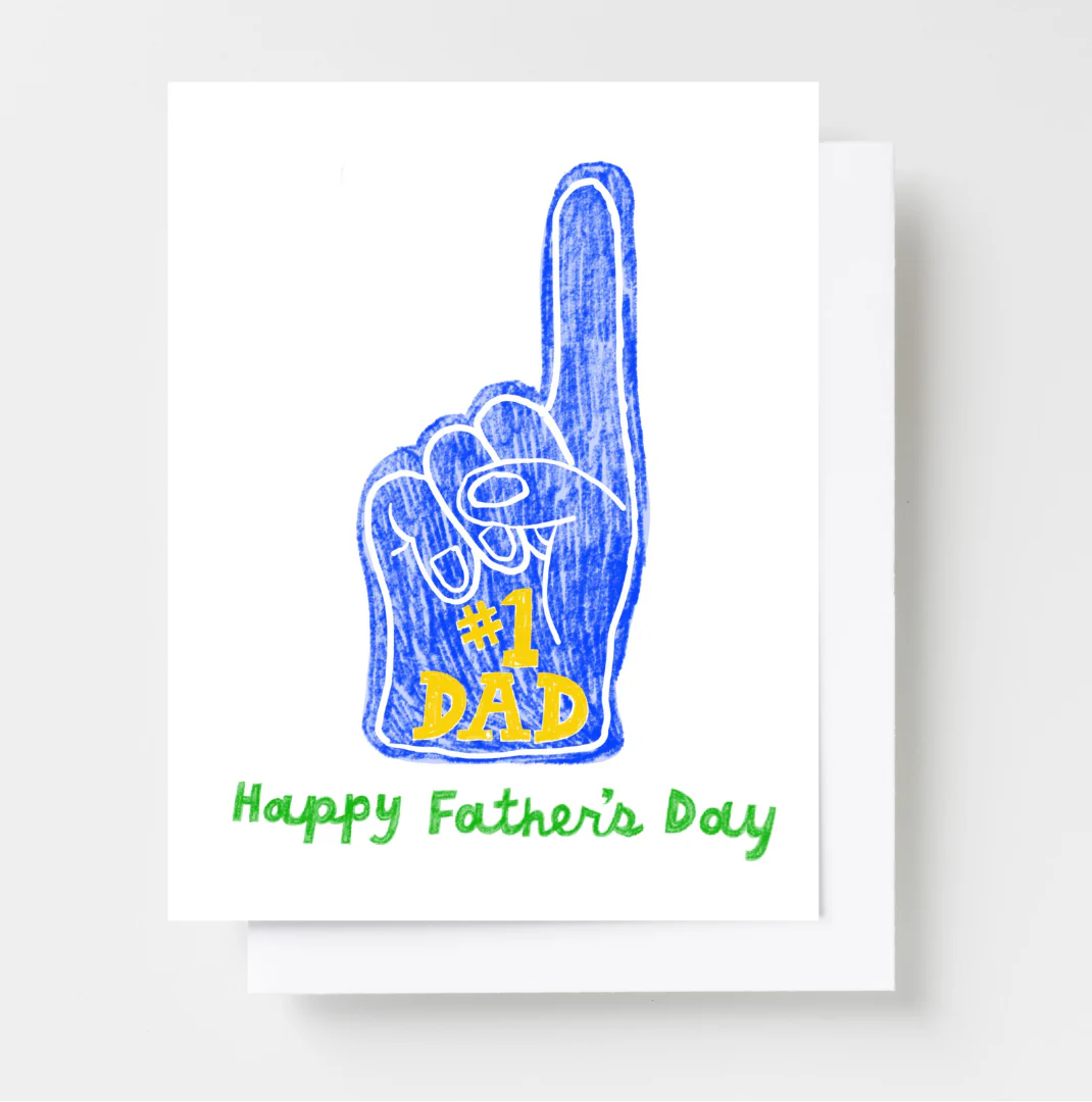 #1 Dad Risograph Card - Father's Day Sporty Gift