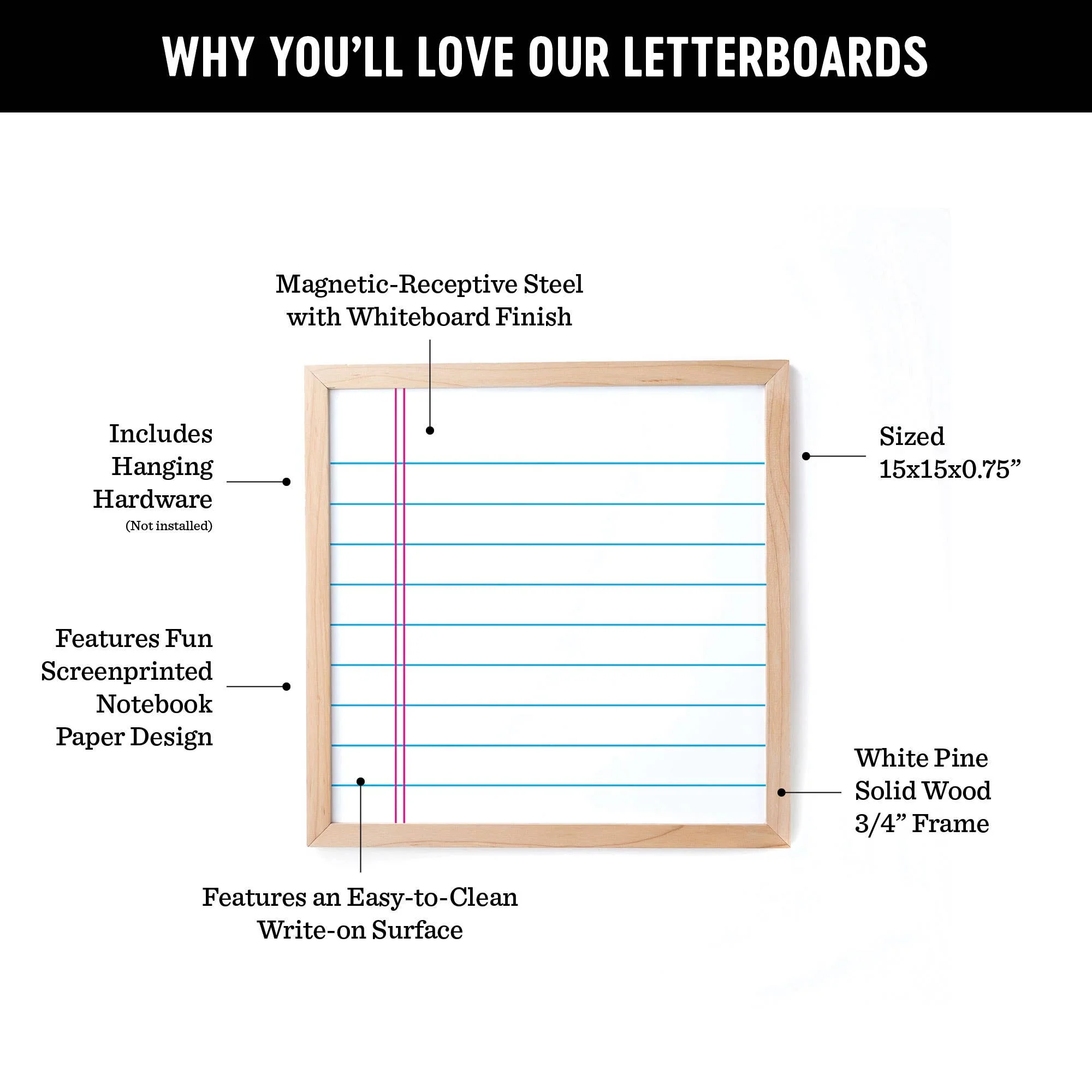 15x15 Magnetic Notebook Whiteboard - Image 6