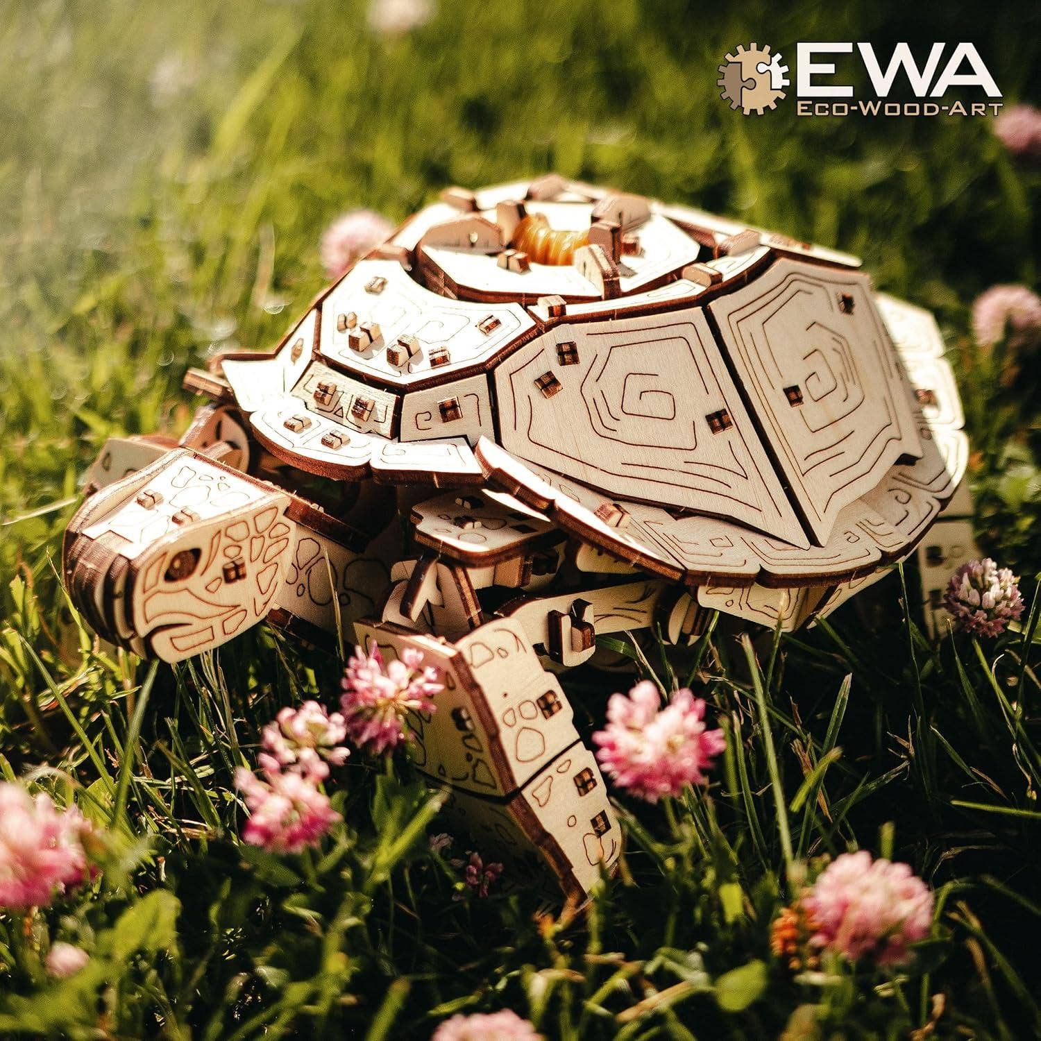 DIY Wooden Turtle -mechanical wind-up 3D-puzzle - Image 2