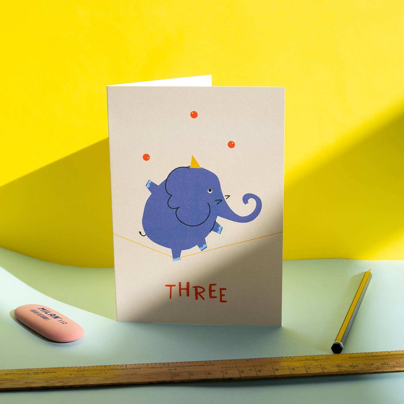 3rd Birthday Card – Circus Elephant - Image 2