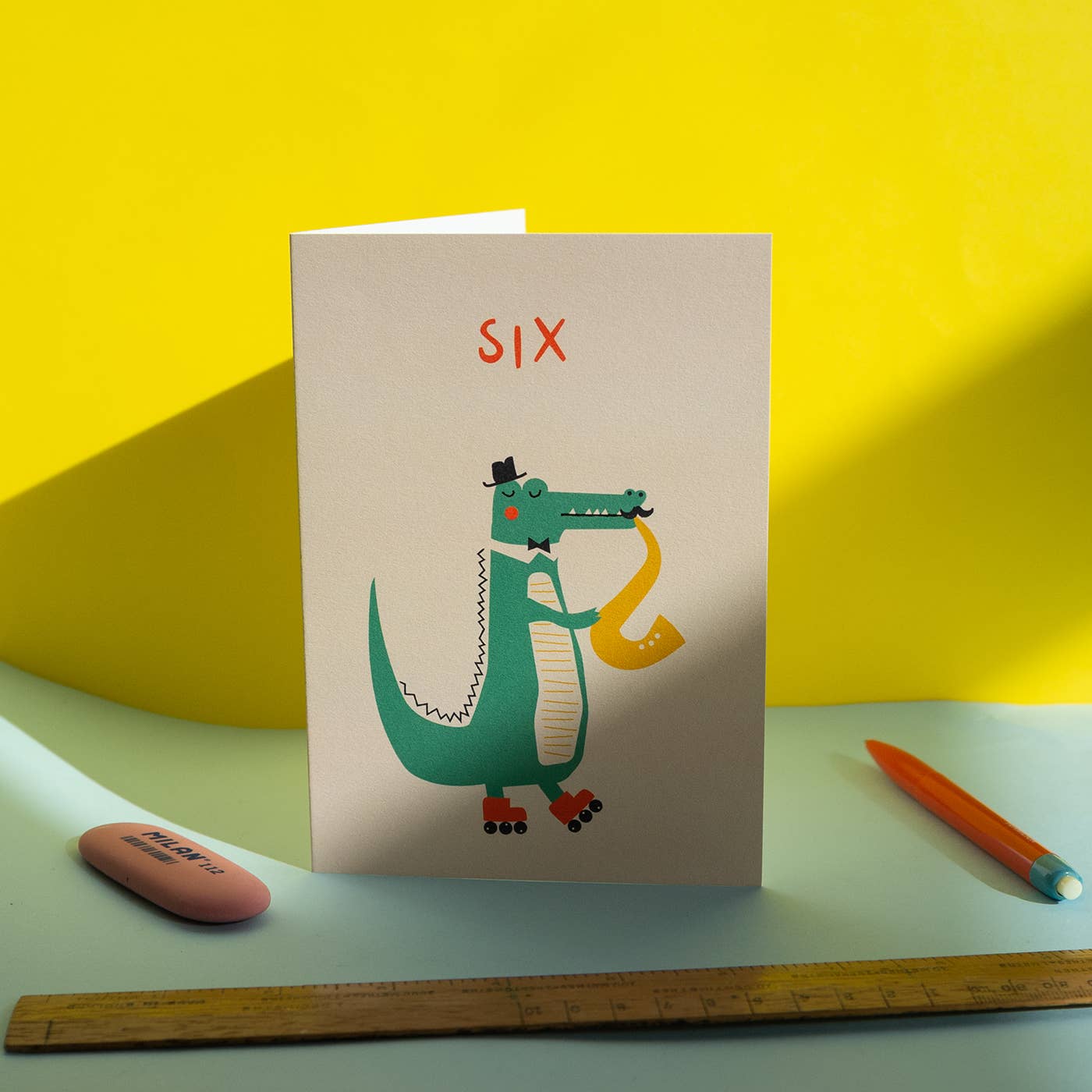 6th Birthday Card – Circus Croc - Image 2