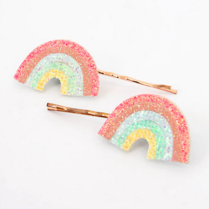 Glitter Rainbow Hair Slides (2pk)
