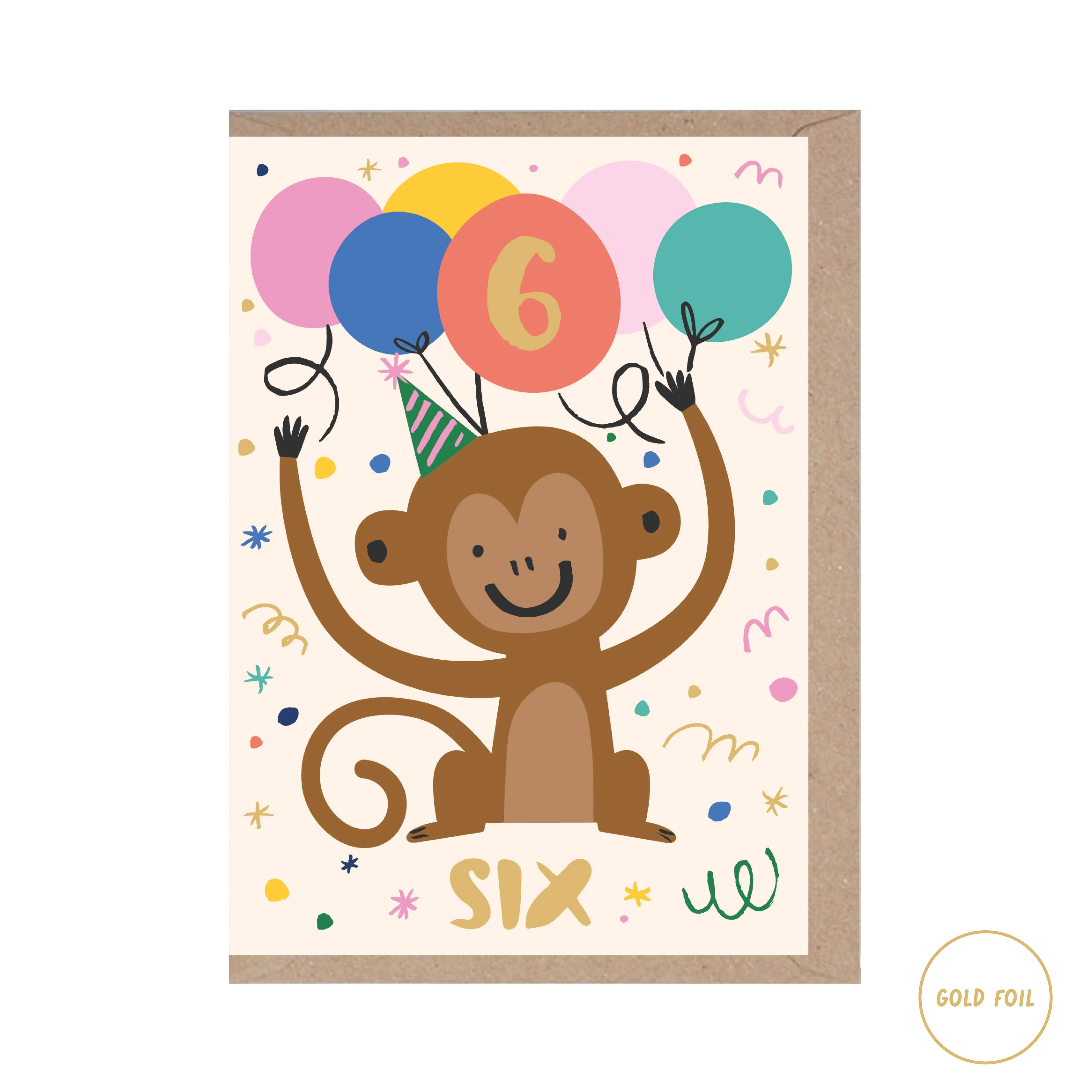 Age 6 - Monkey card - six - Image 2