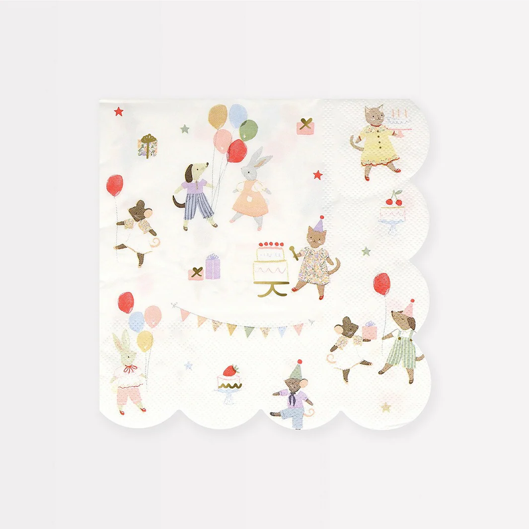 Animal Friends Large Napkins -16pk