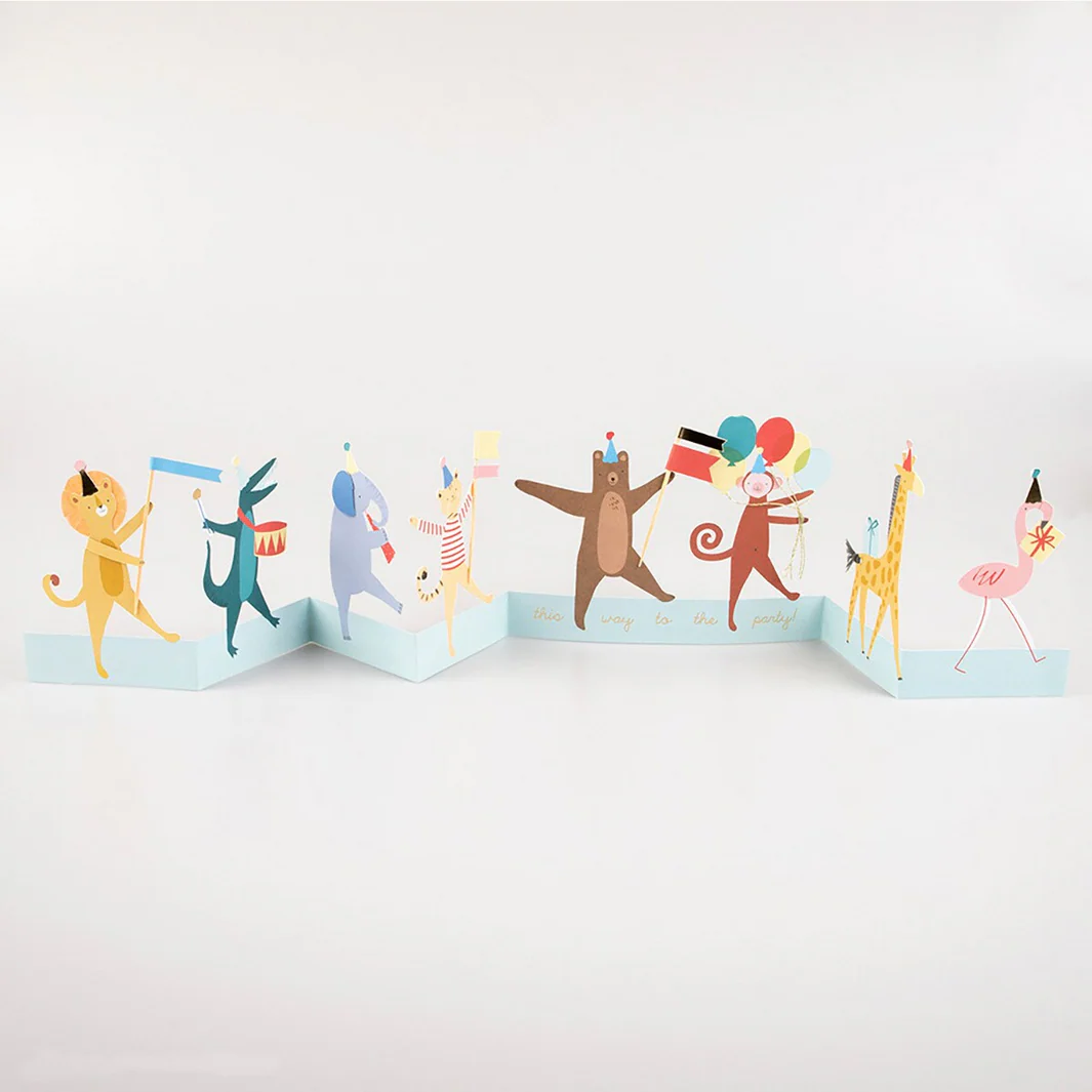 Animal Parade Concertina Card