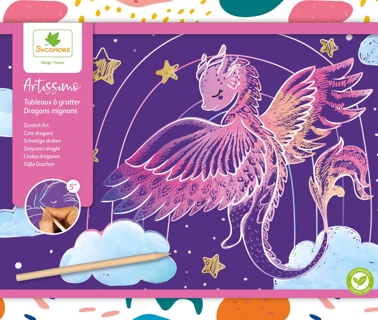 Artissimo -L Scratch Art Cuddly Dragons - Image 3