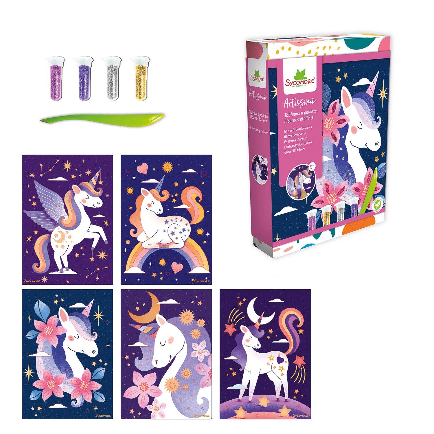 Artissimo -S Glitter Boards - Unicorns - Image 2