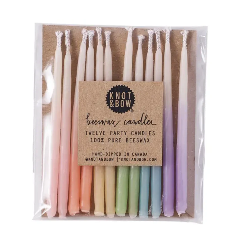 Assorted Pastel Ombre Beeswax Birthday Candles (pk12) - Image 2