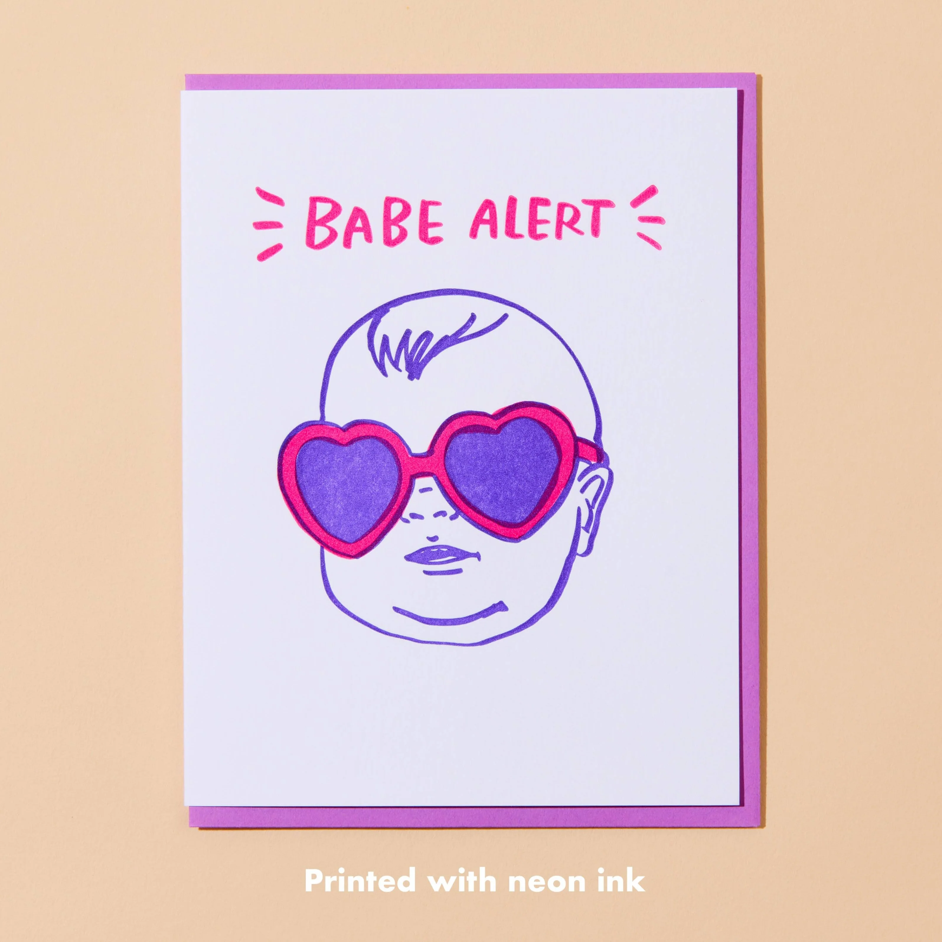 Babe Alert Letterpress Card