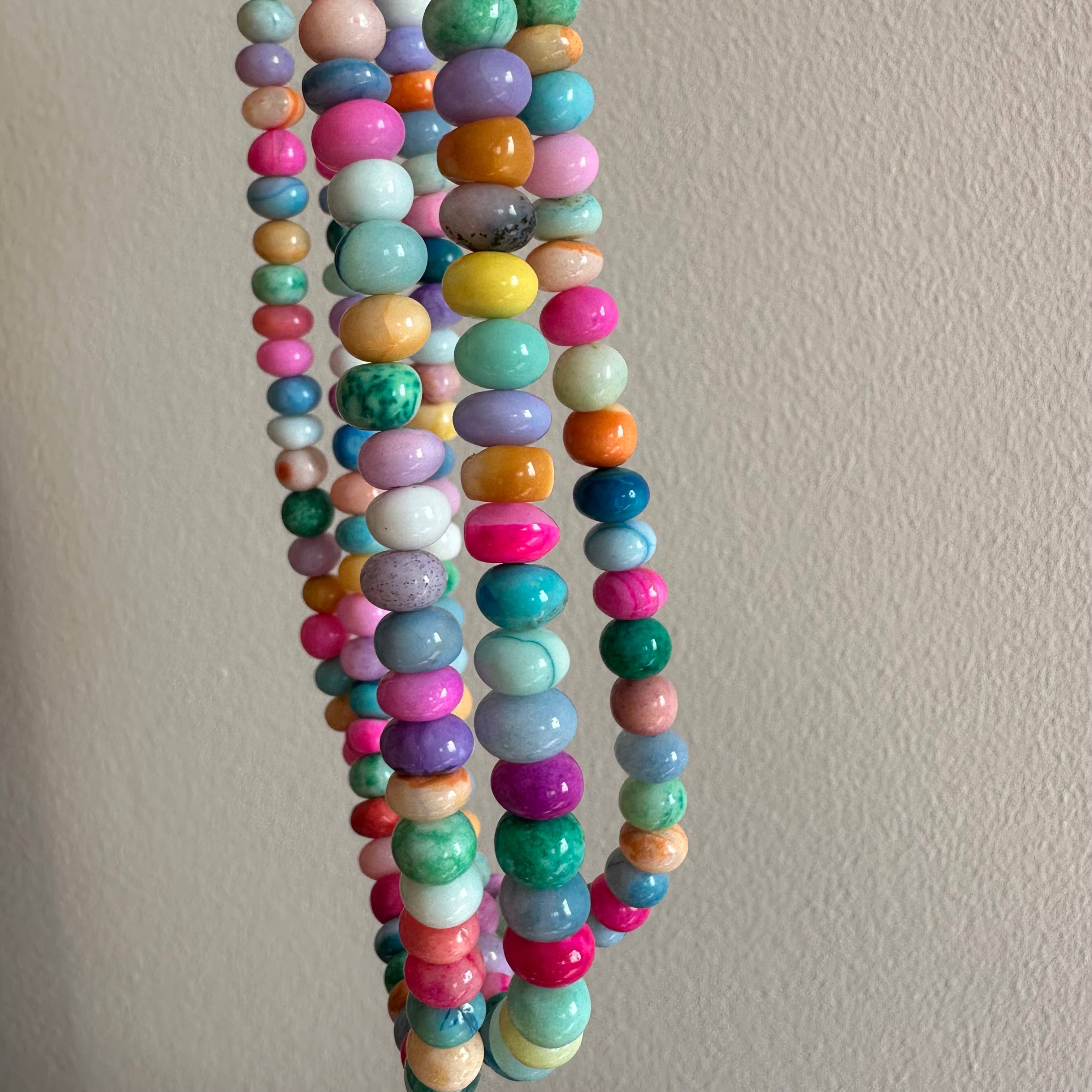 Baby Blue Candy Opal  Necklace | Gold Bikini Beach - Image 3