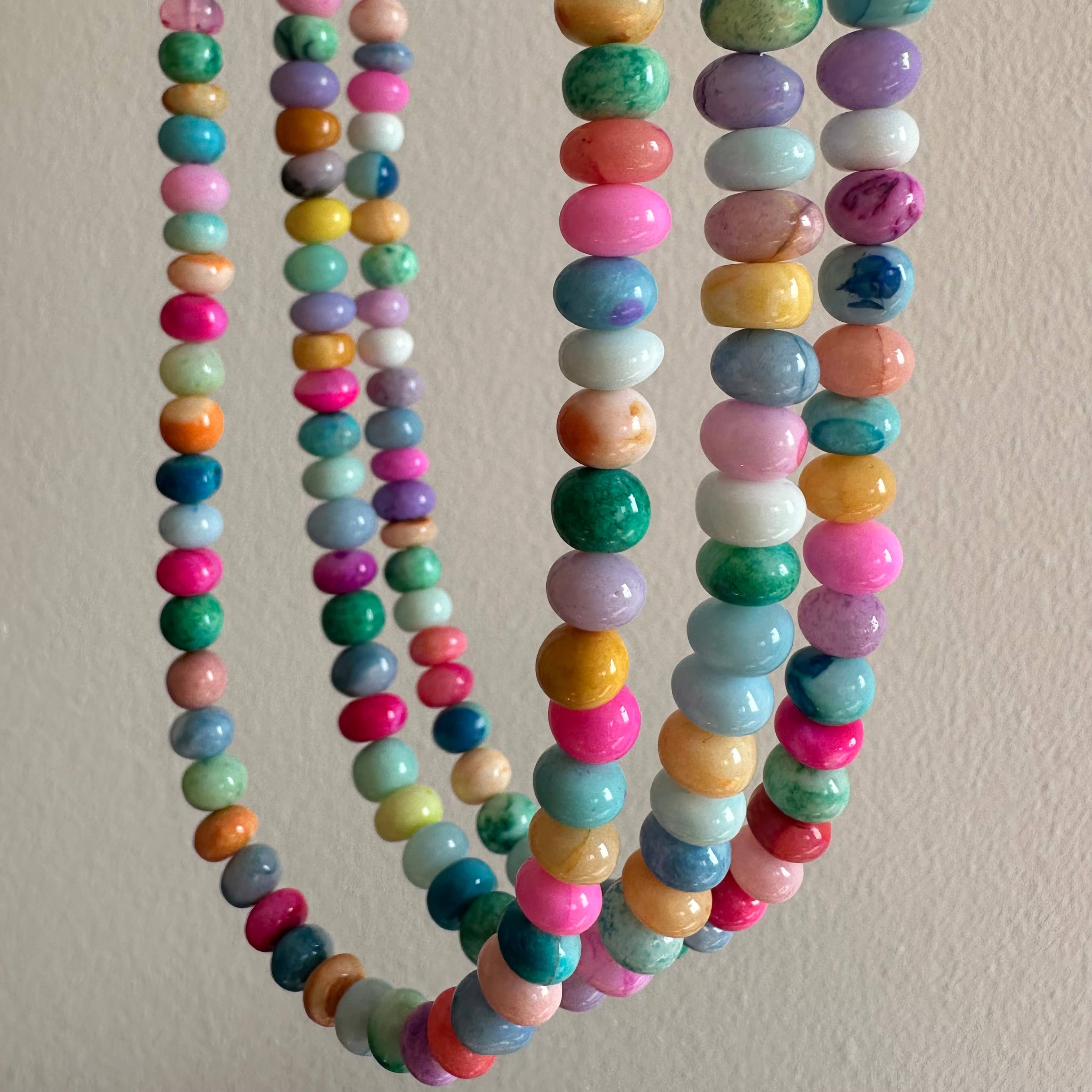 Baby Blue Candy Opal  Necklace | Gold Bikini Beach - Image 4