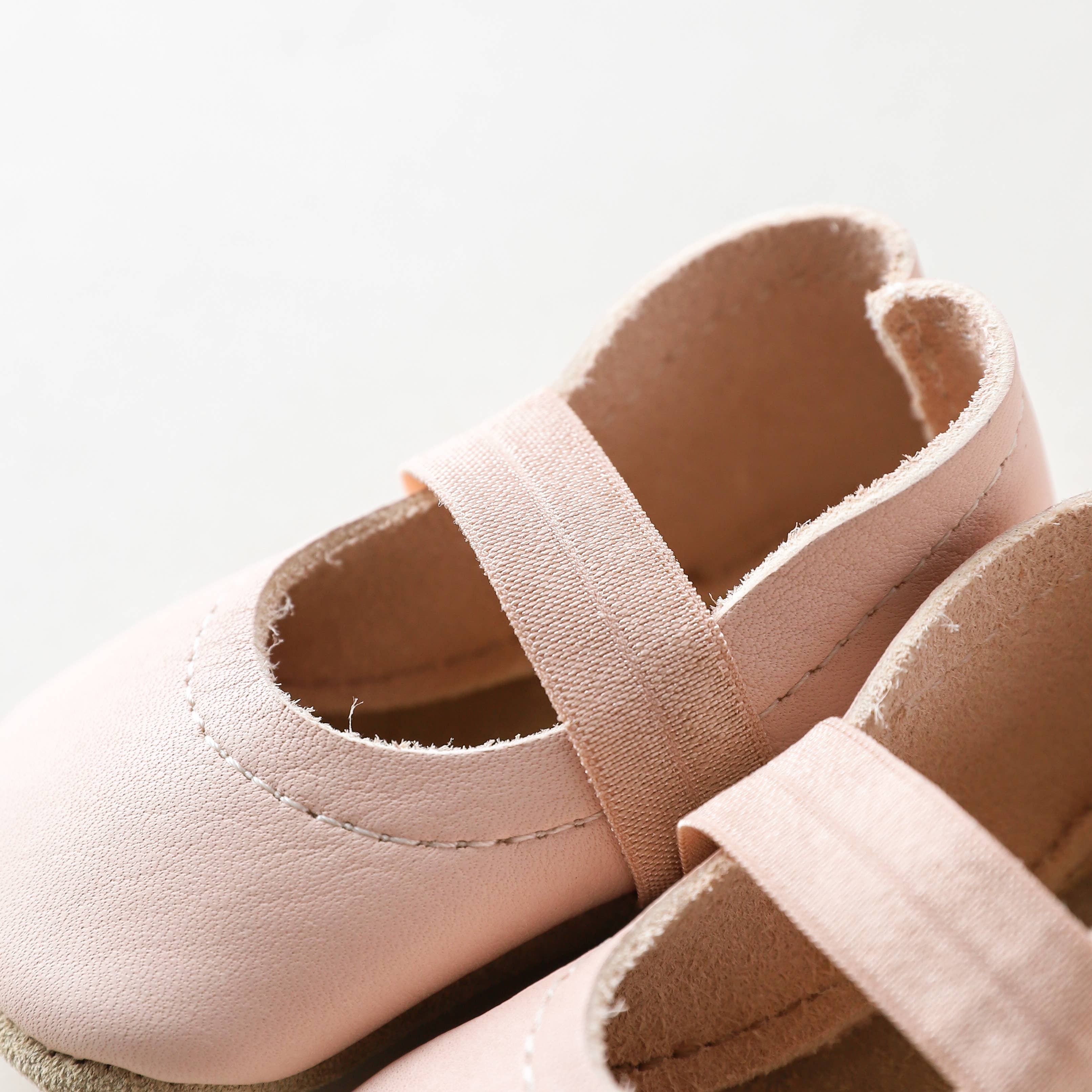 Baby Leather Mary Janes in Blush - Image 4