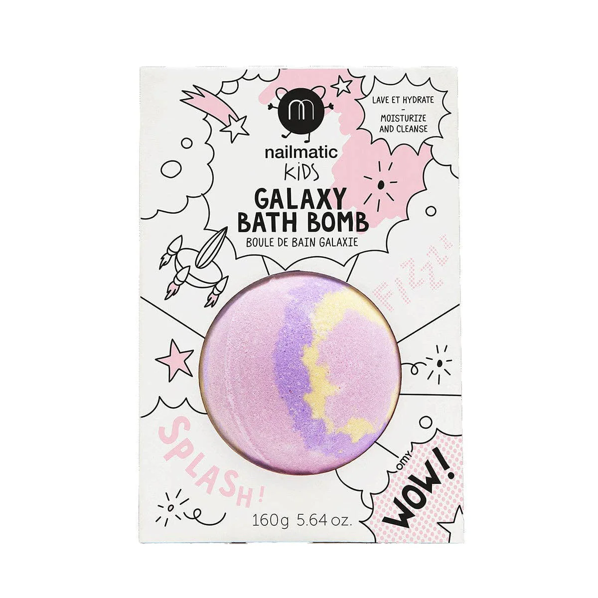 Bath Bomb for Kids -GALAXY SUPERNOVA Pink Yellow Purple