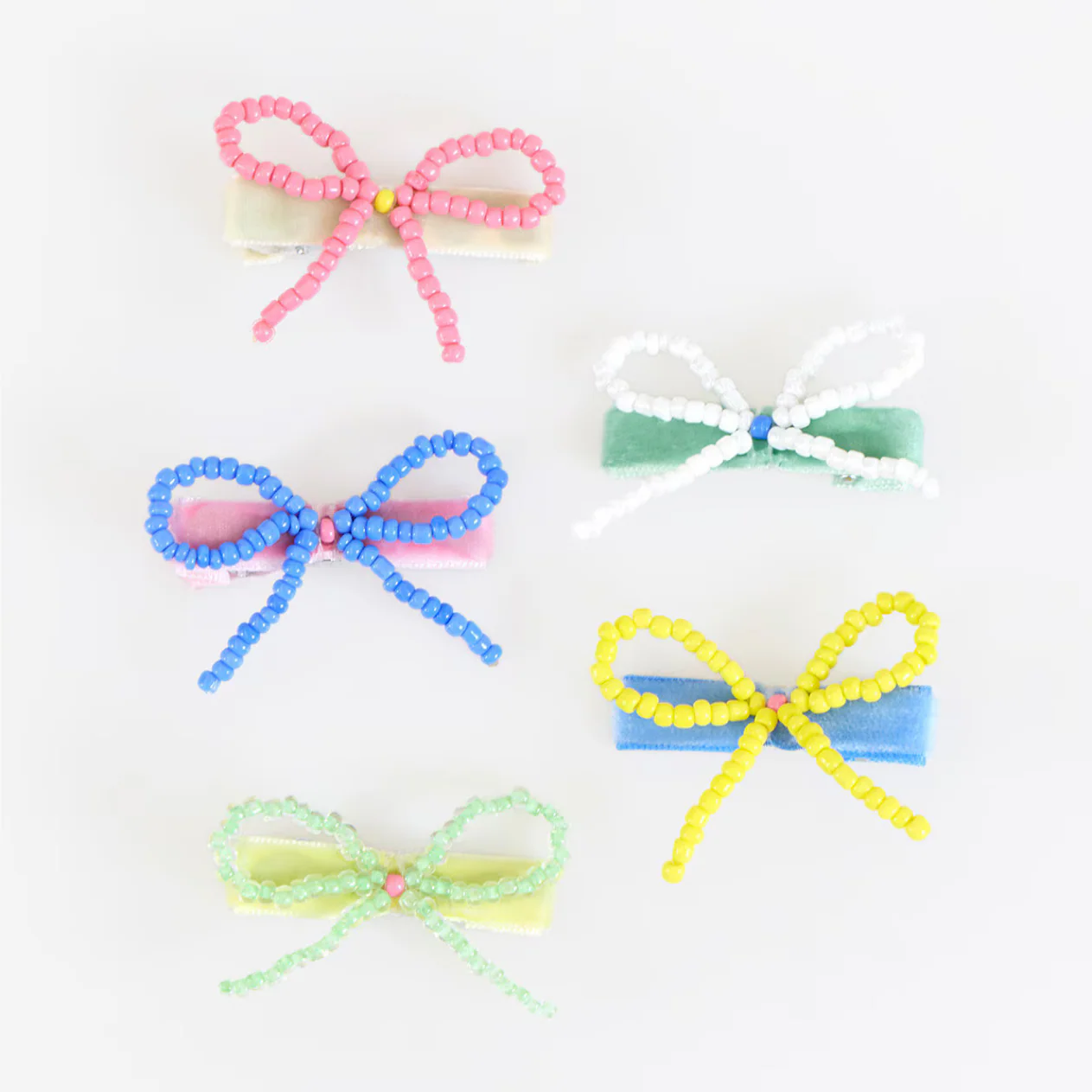 Beaded Bow Hair Clips (x5) - Image 3