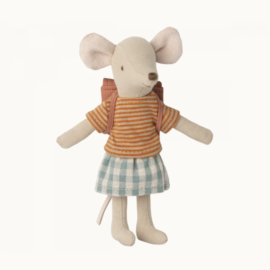 Big Sister with Bag -Tricycle Mouse - old rose