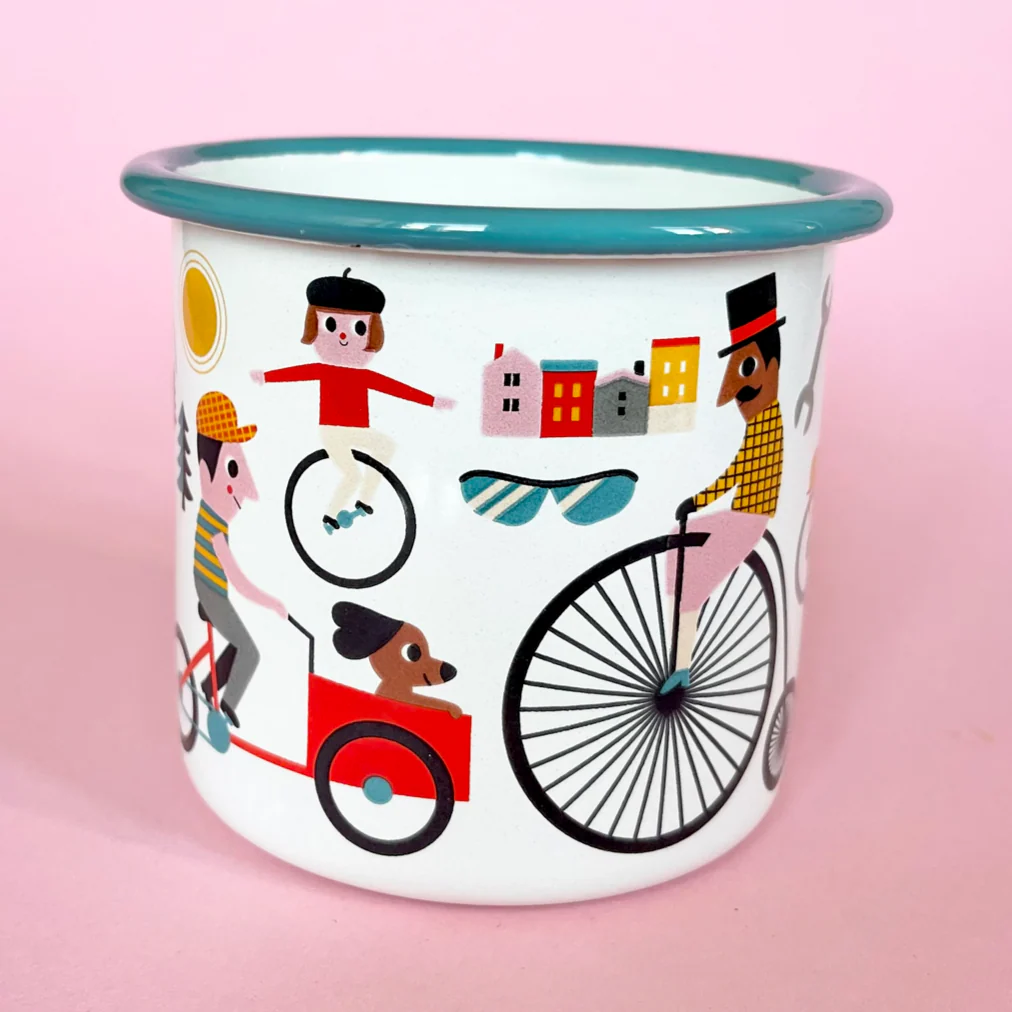 Bike Lover Enamel Mug - Ingela P. Arrhenius - Image 2