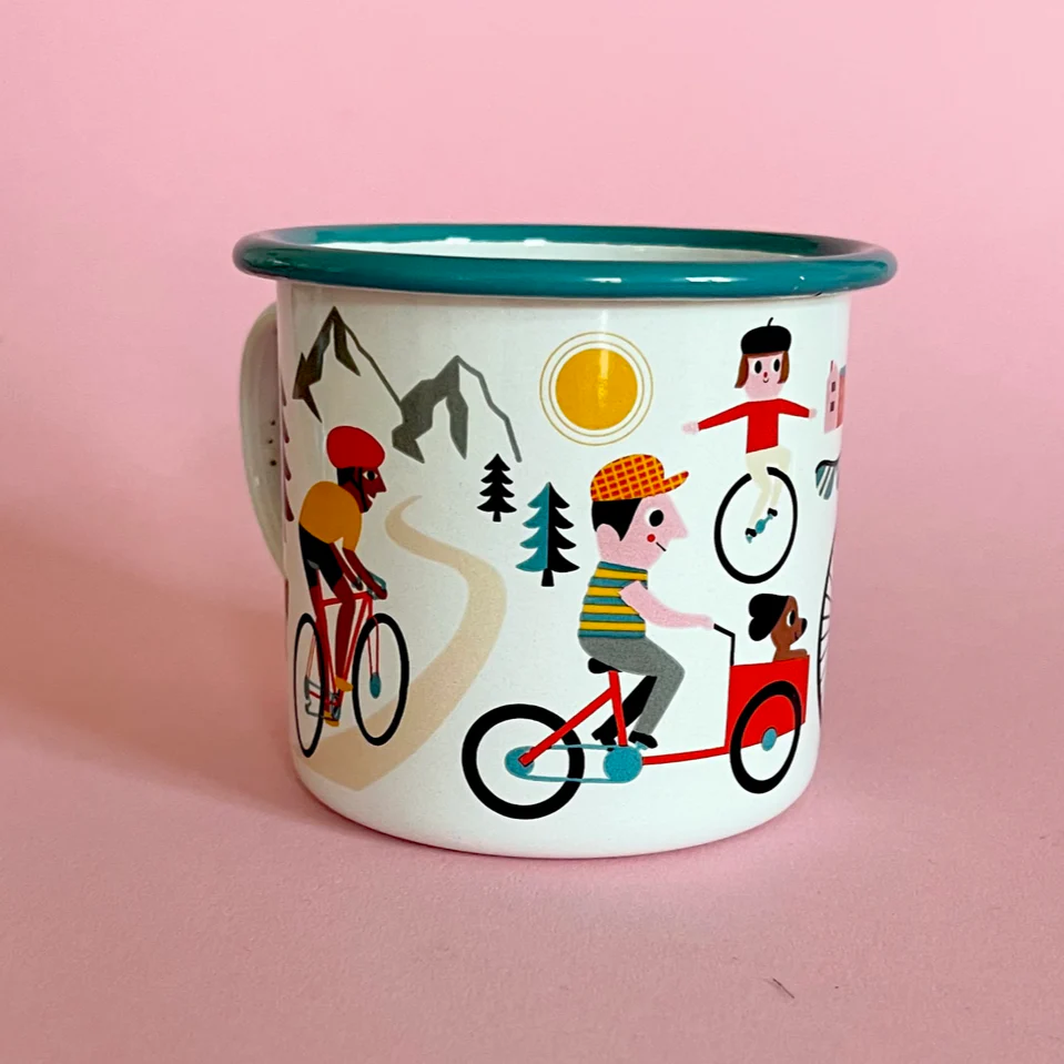 Bike Lover Enamel Mug - Ingela P. Arrhenius - Image 3