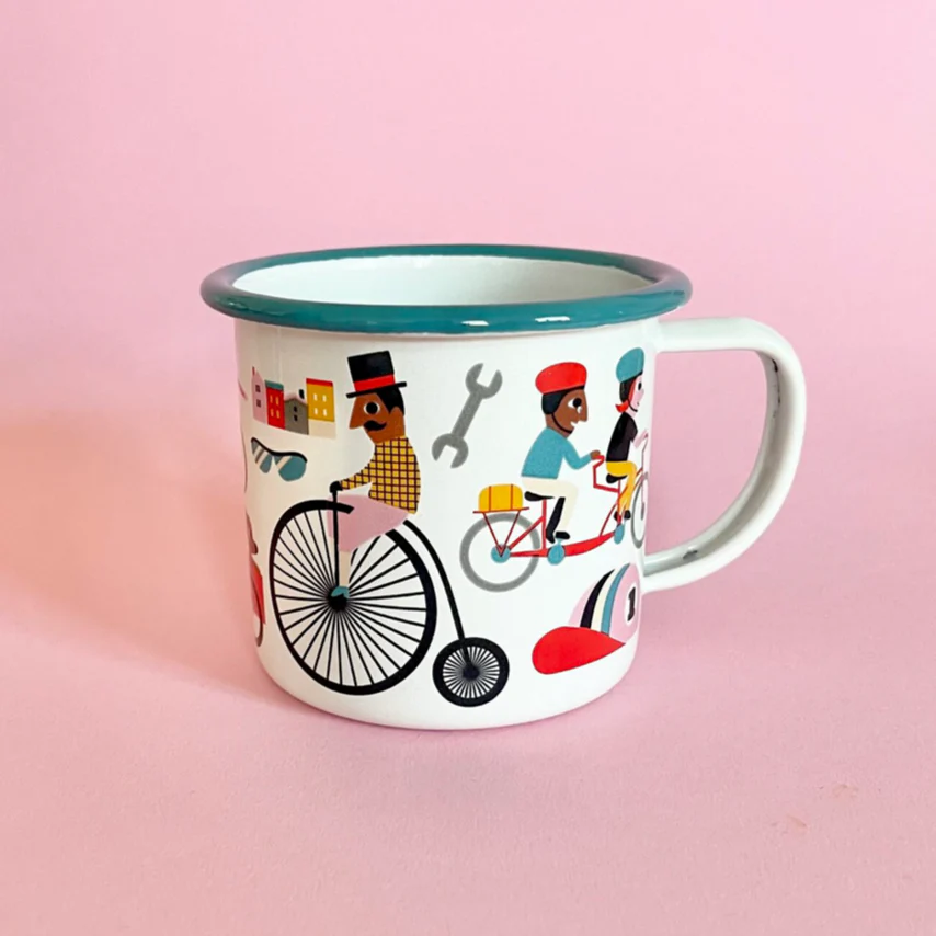 Bike Lover Enamel Mug - Ingela P. Arrhenius - Image 4