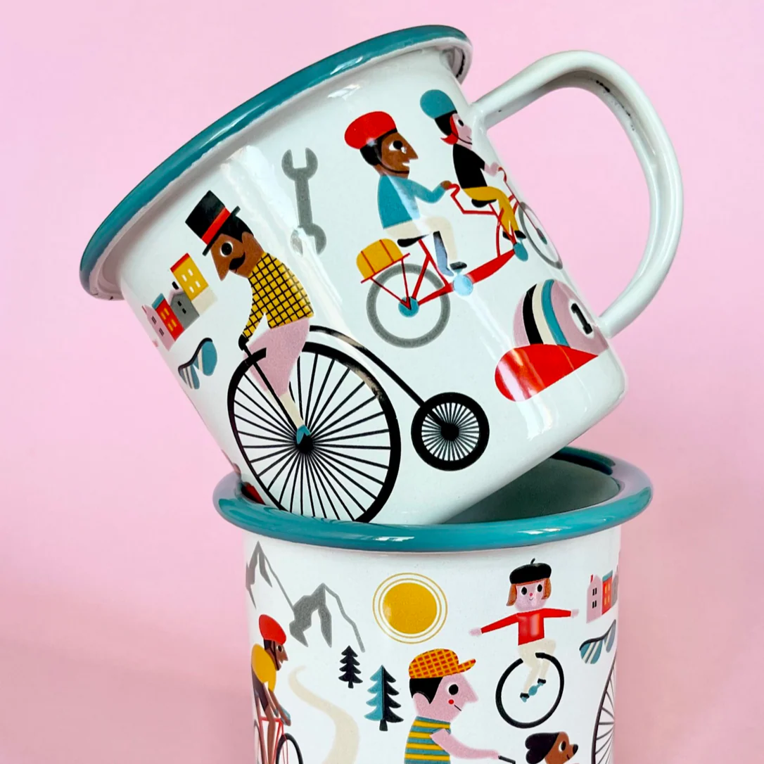 Bike Lover Enamel Mug - Ingela P. Arrhenius - Image 5