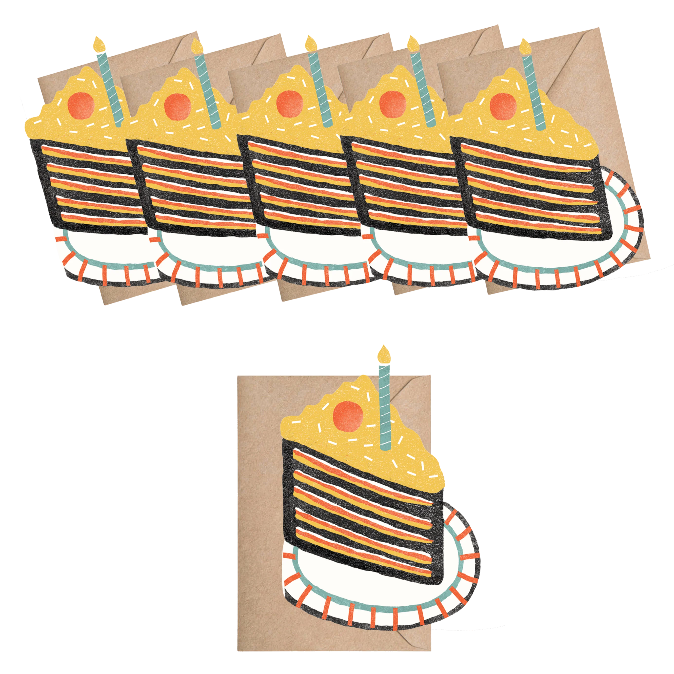 Birthday Cake Mini Cards - box of 6 - Image 2