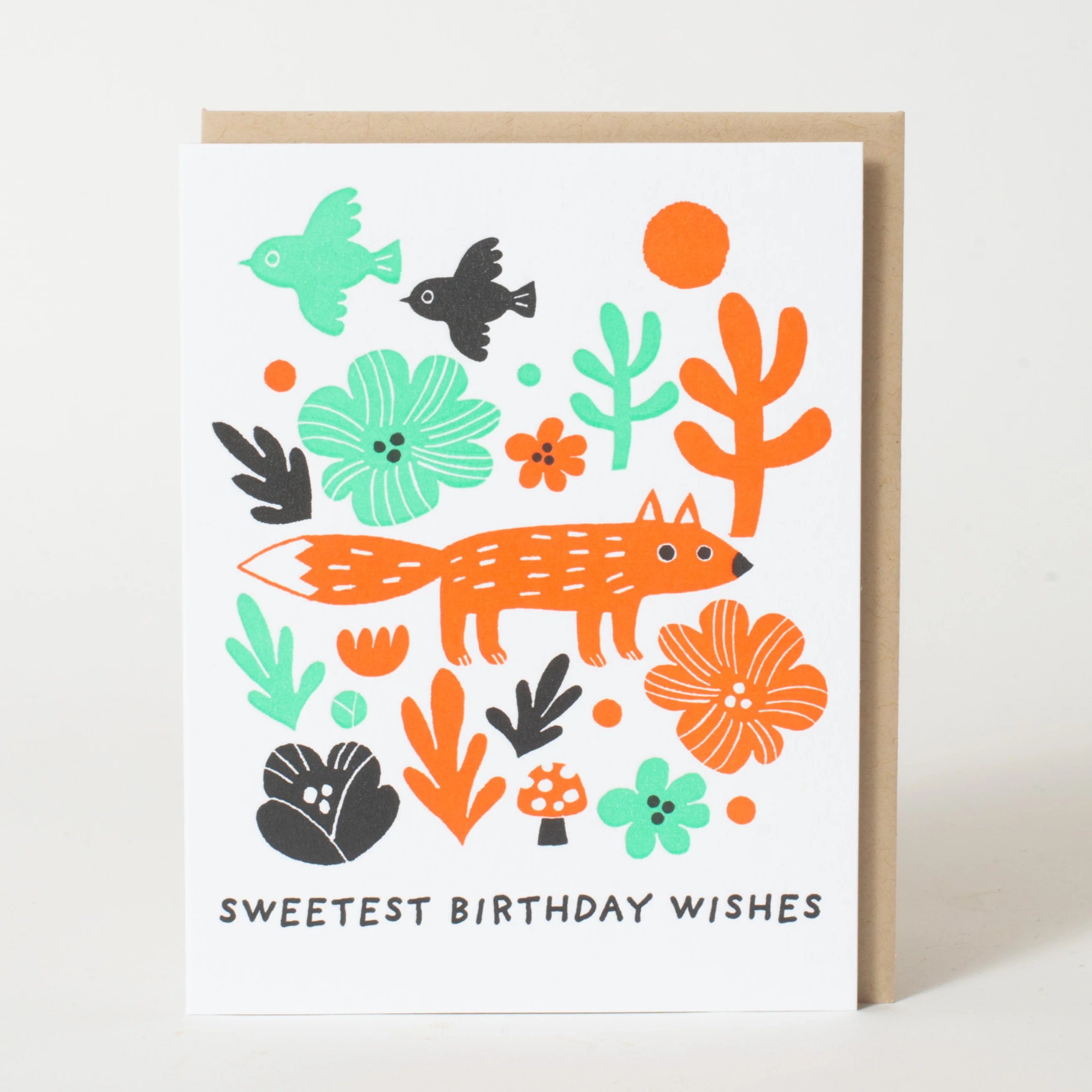 Birthday Fox Letterpress Card