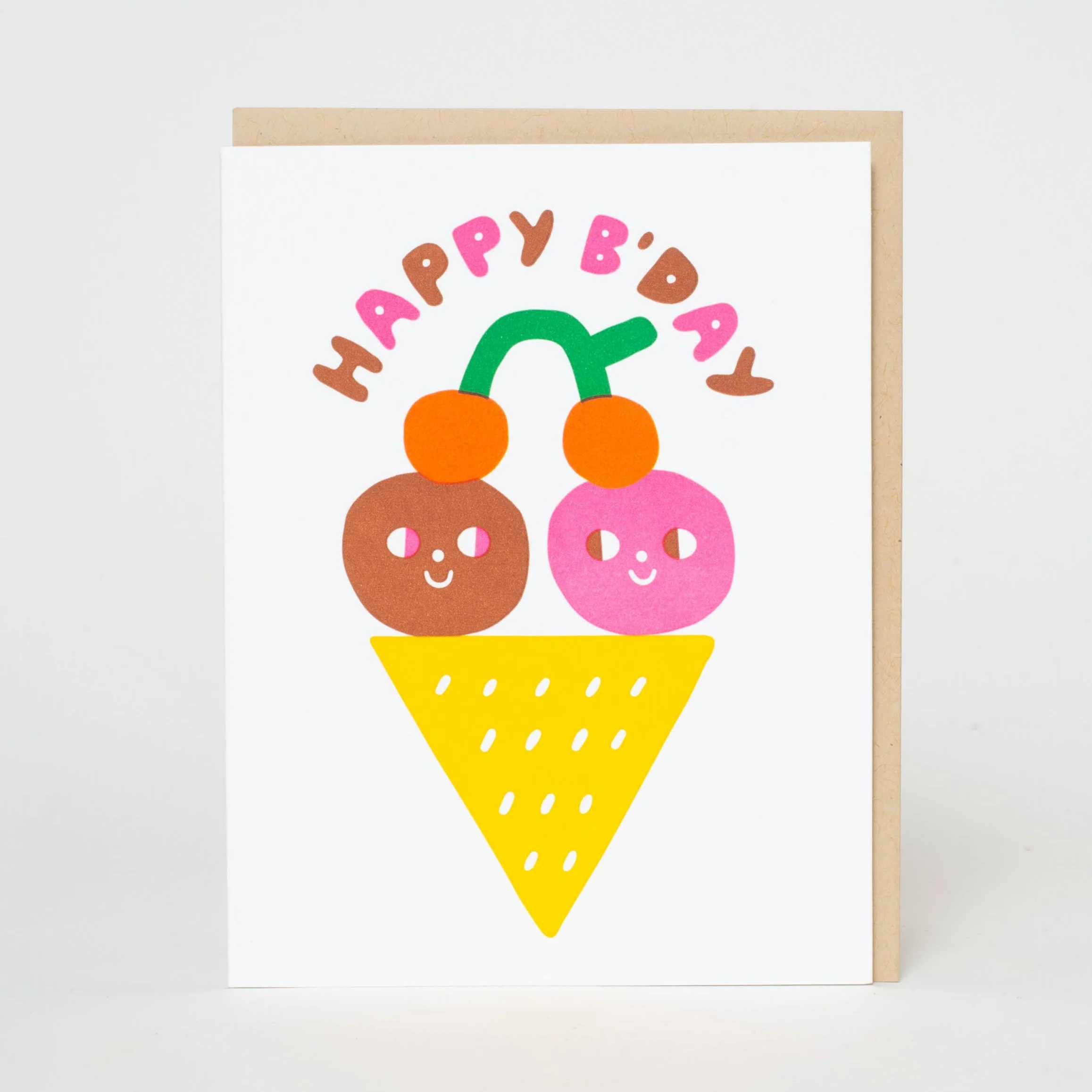 Birthday Ice Cream Wishes Letterpress Card - Suzy Ultman