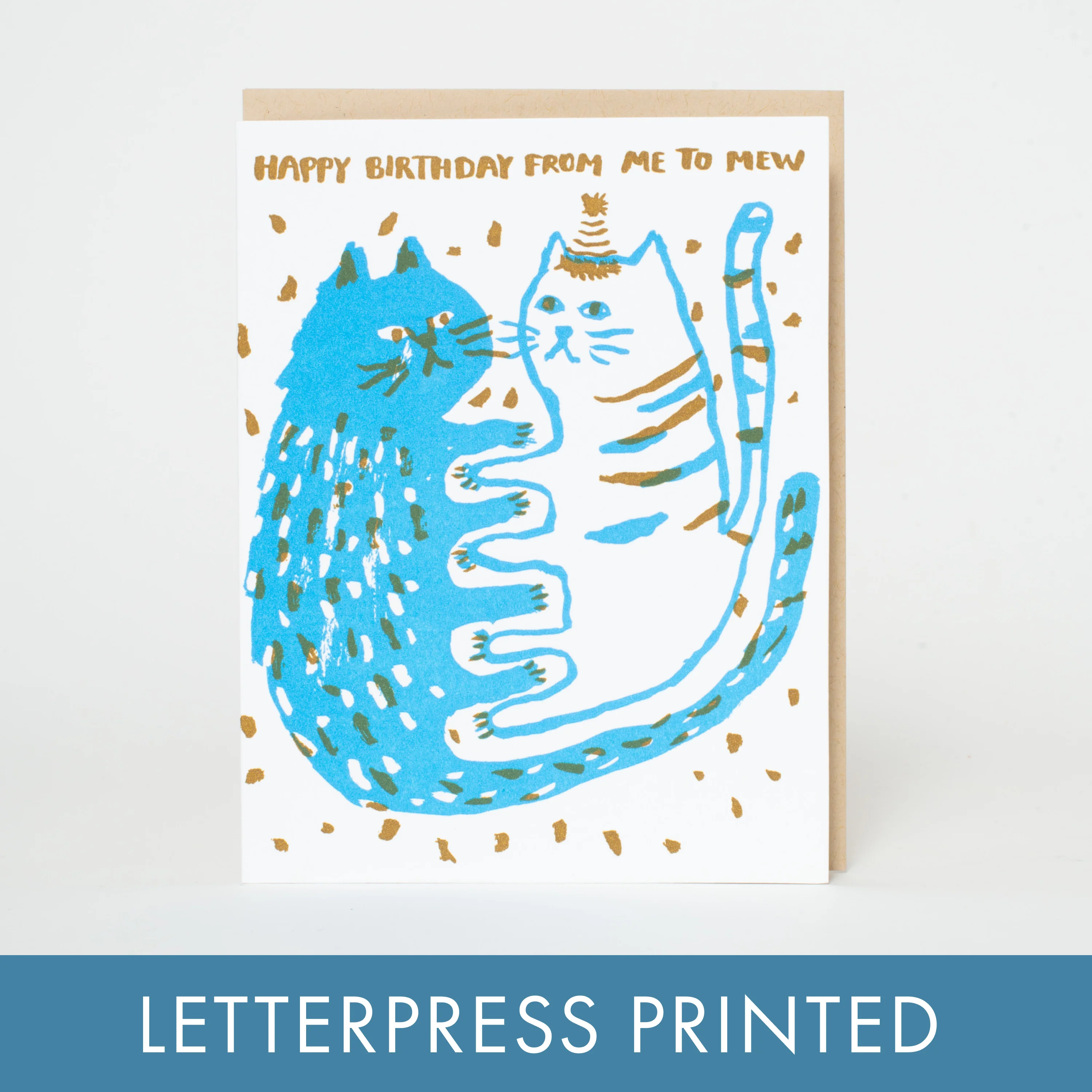 Birthday Me to Mew Cats Letterpress Card - Image 2