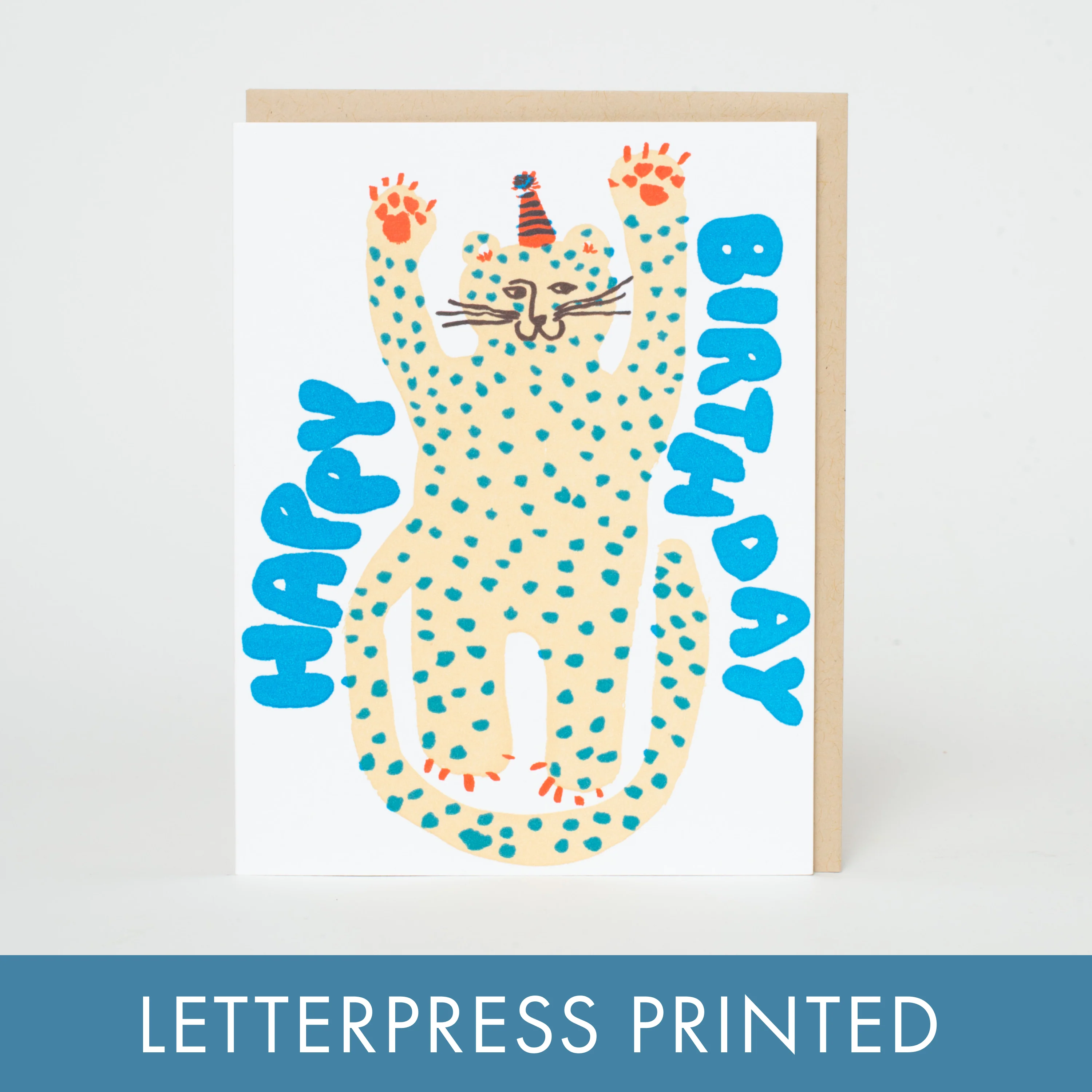 Birthday Party Cheetah Letterpress Card - Image 2