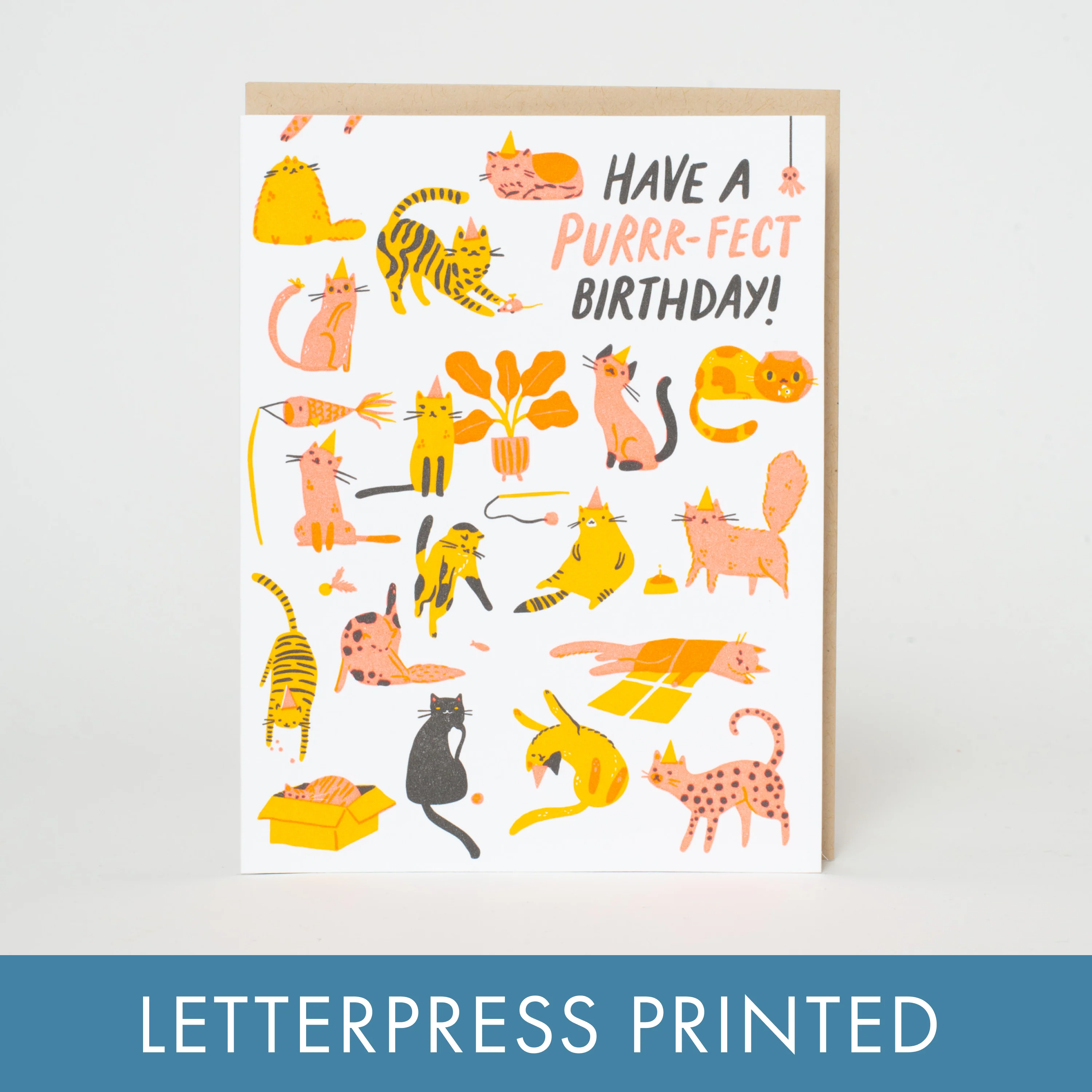 Birthday Purr-fect Cats Letterpress Card - Image 2