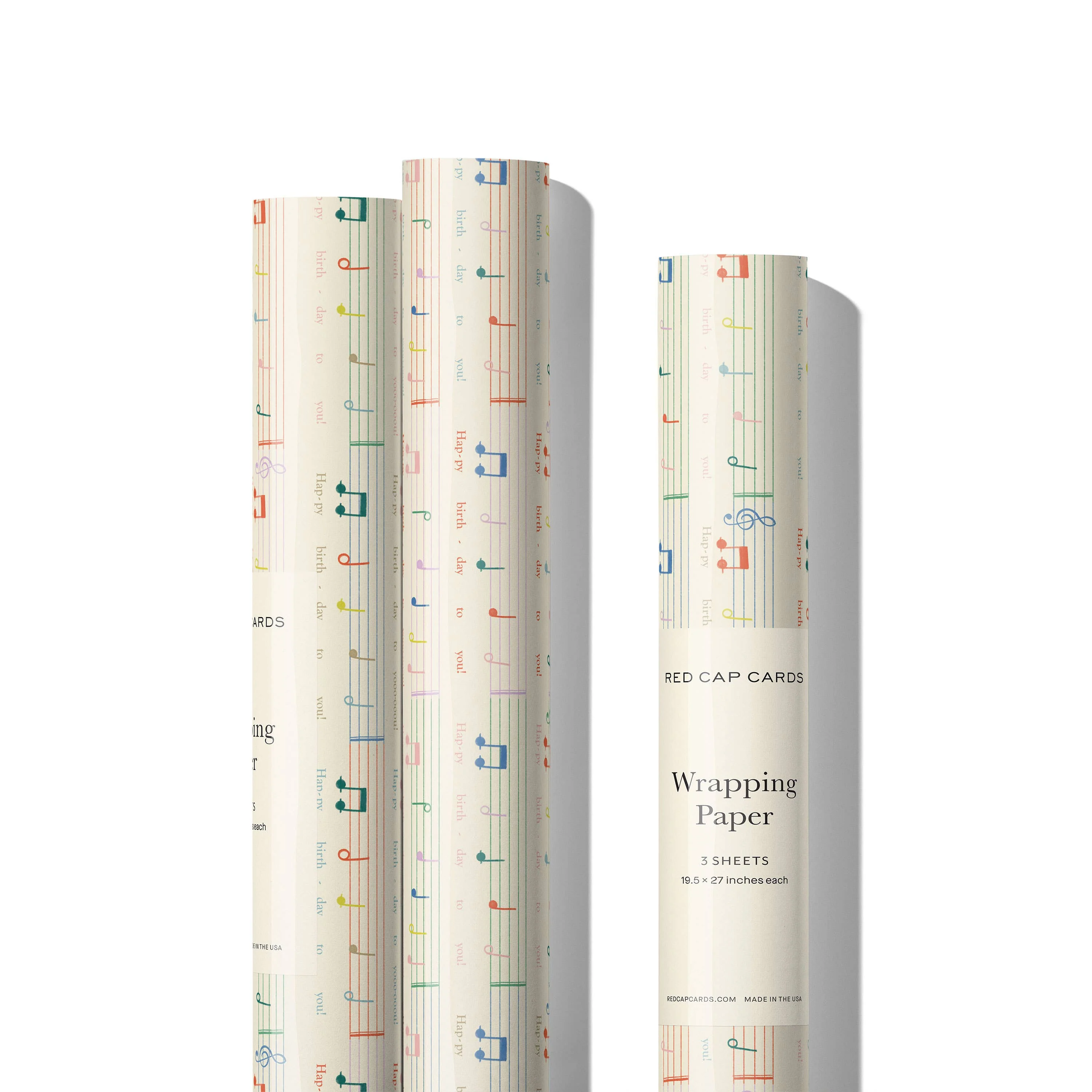 Birthday Song birthday wrapping paper- Roll of 3 sheets - Image 2