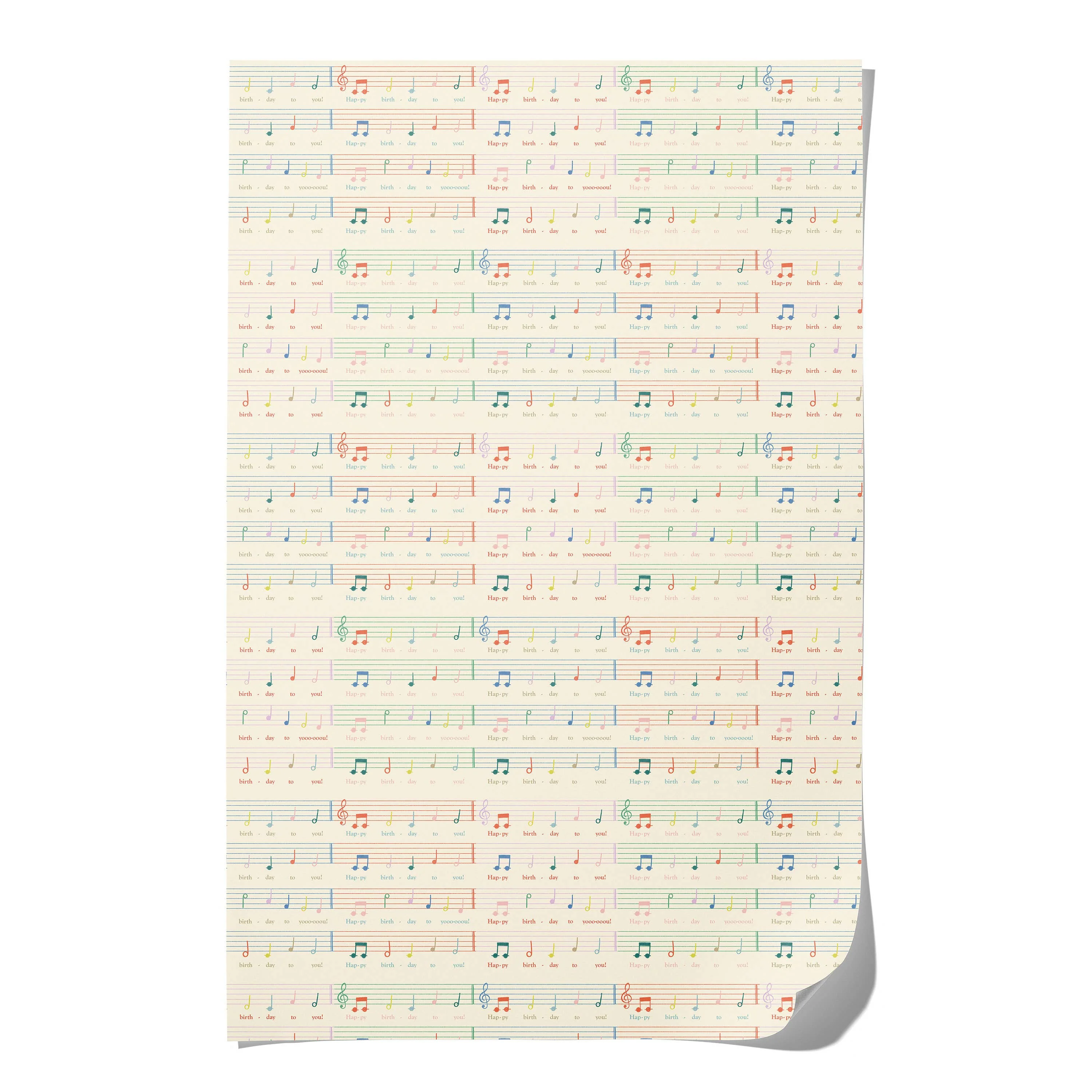 Birthday Song birthday wrapping paper- Roll of 3 sheets - Image 3