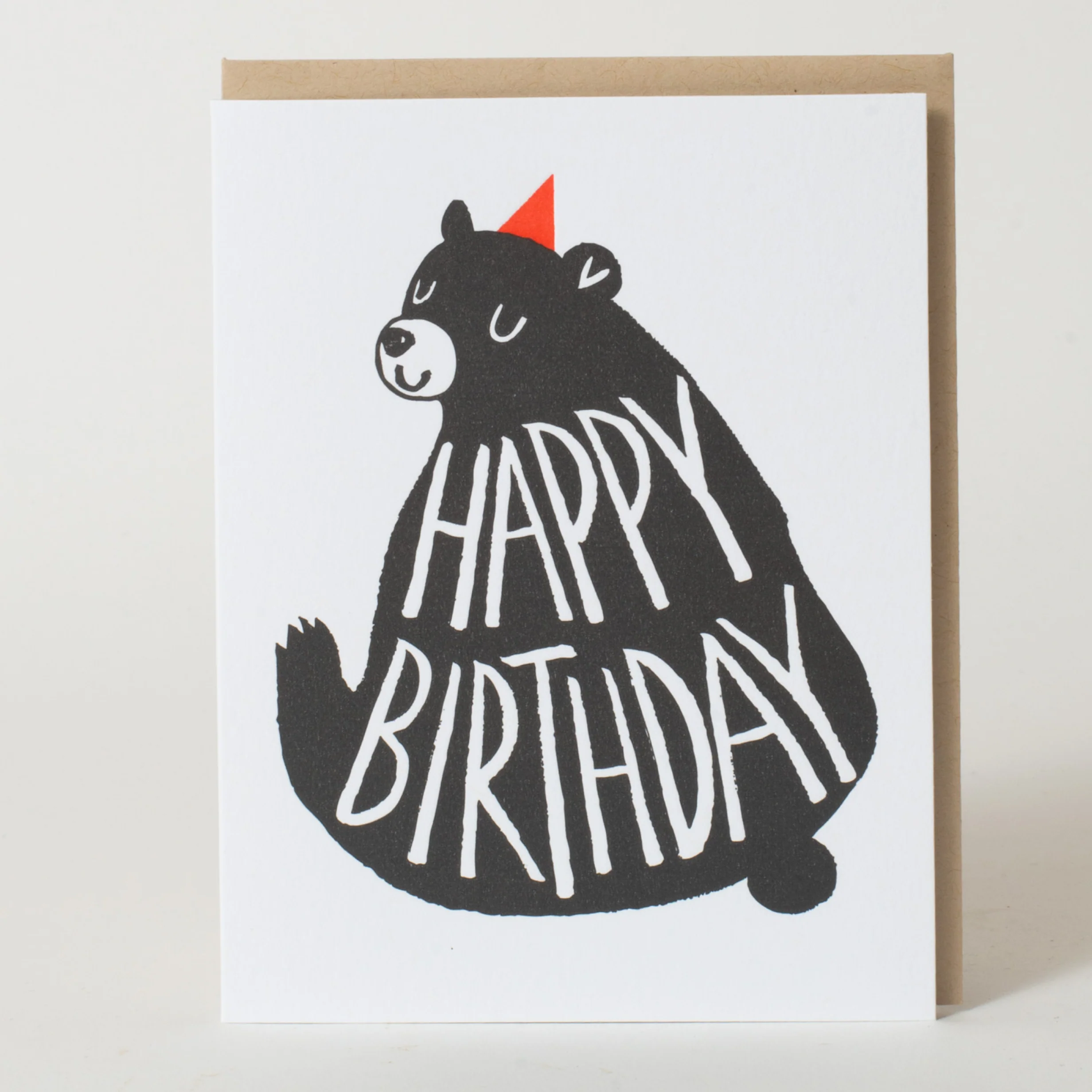 Black Bear Birthday Letterpress Greeting Card
