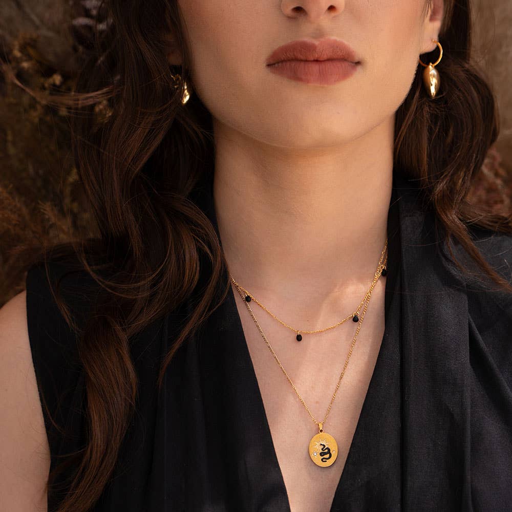 Black Snake Pendant Necklace - Image 2