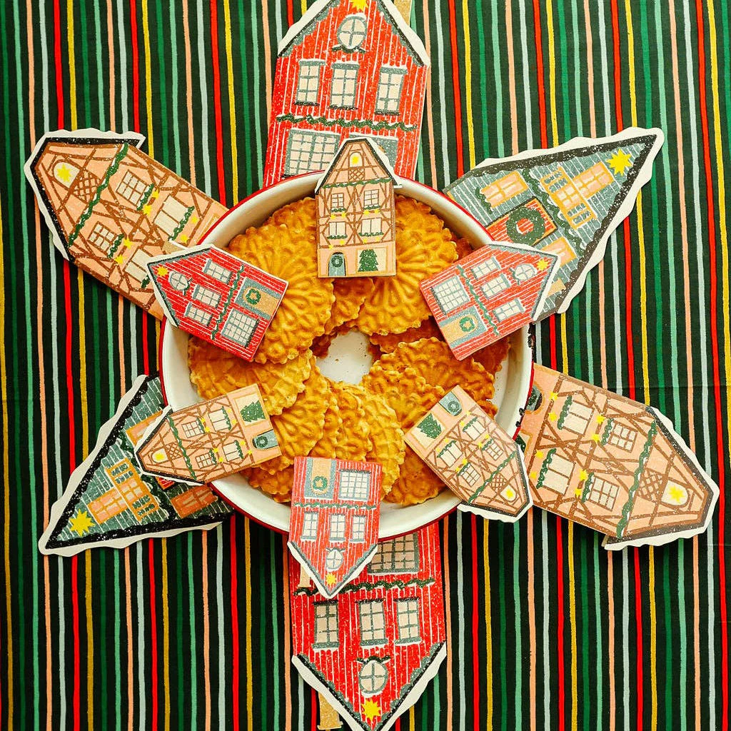 Blue Cottage Die Cut Card - Winter Cottage Collection - Image 4