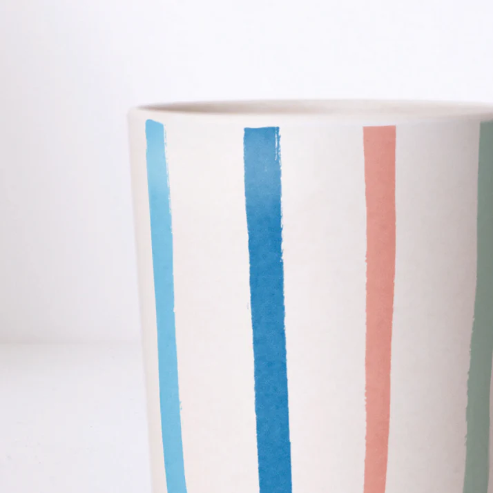 Bright Stripe Reusable Bamboo Cups (pk6) - Image 3