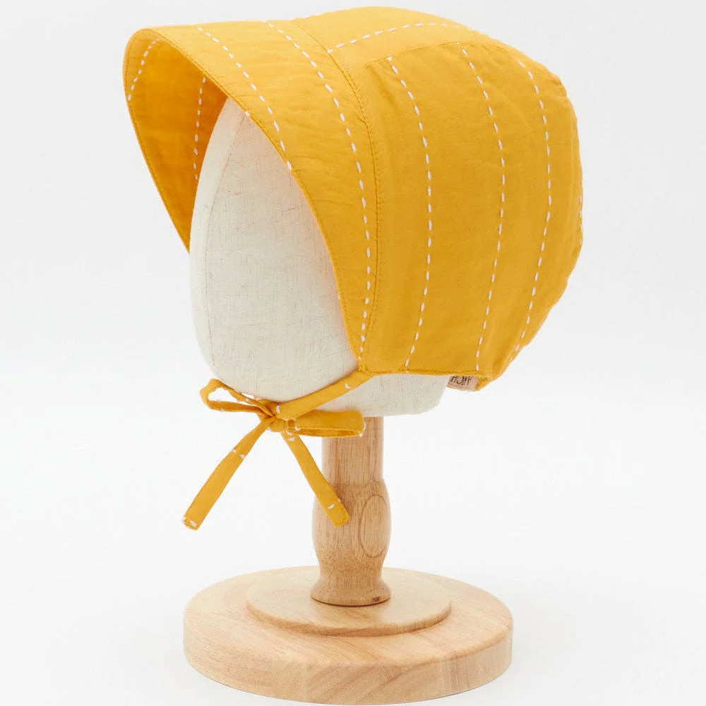 ORGANIC Brimmed Baby Bonnet - Mustard