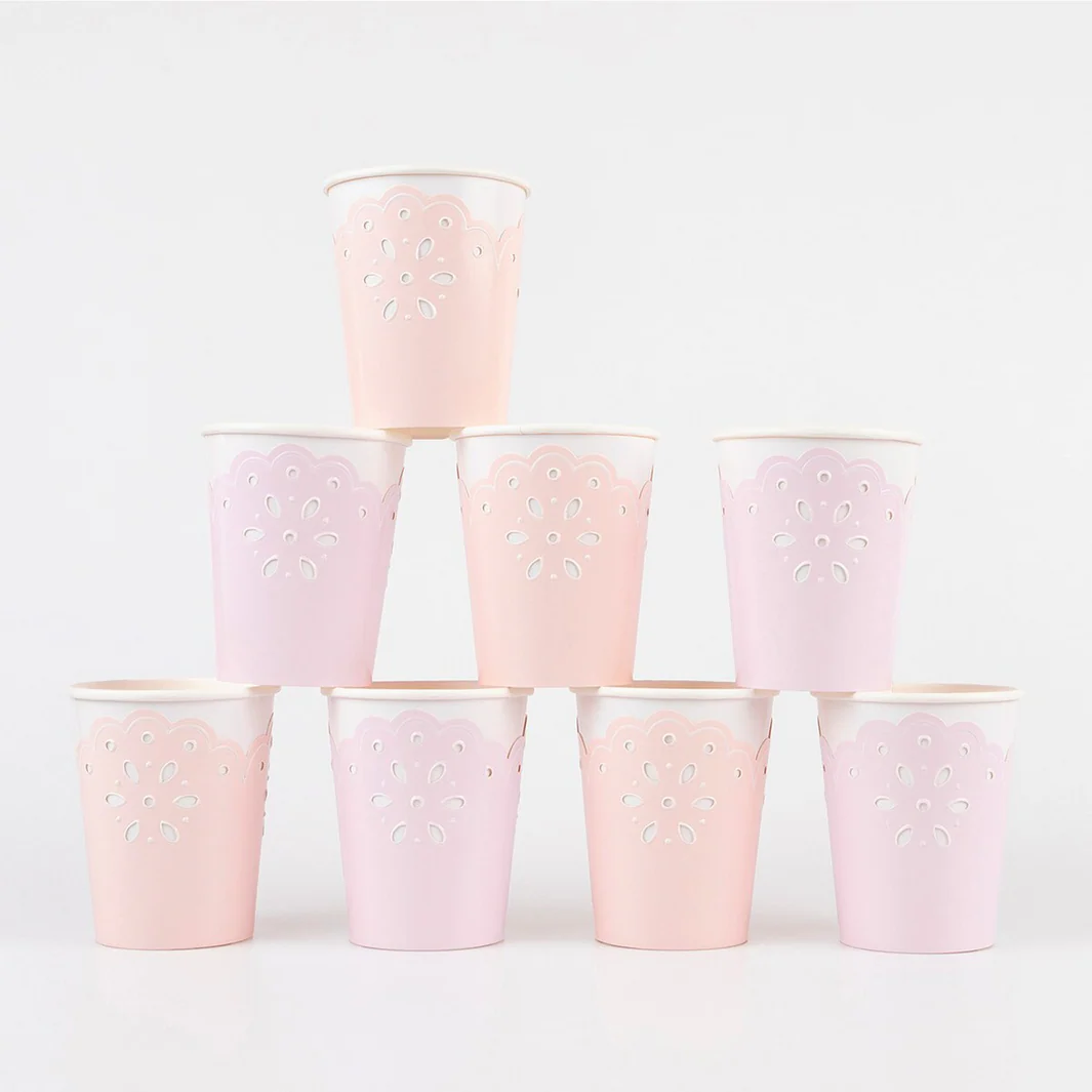 Broderie Anglaise Lace Multi Cups (x8)