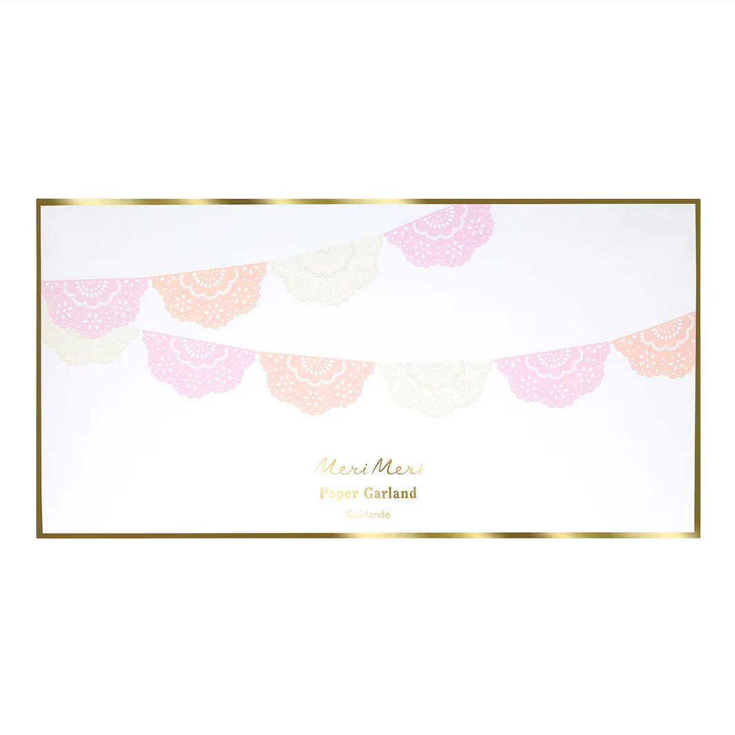 Broderie Anglaise Lace Multi Pennant Garland - Image 4