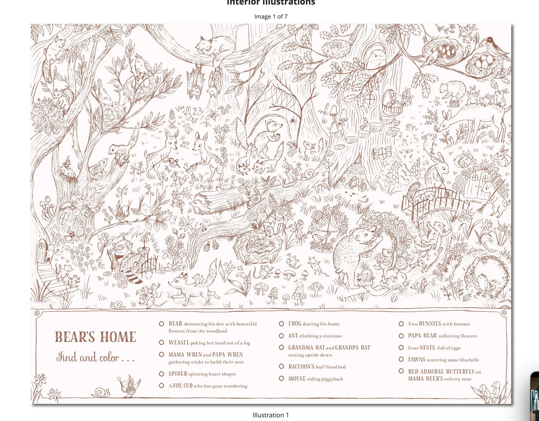 Brown Bear Wood: A Search-and-Find Coloring Book: Over 100 Things to find - Image 2