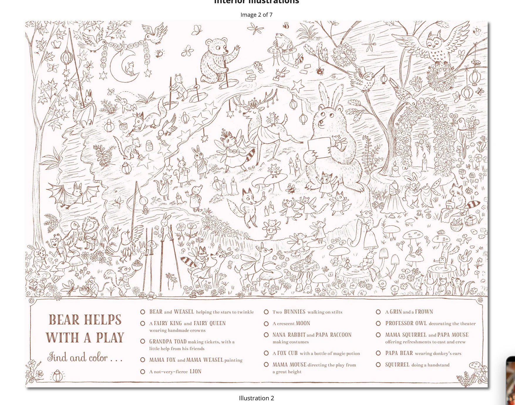Brown Bear Wood: A Search-and-Find Coloring Book: Over 100 Things to find - Image 3