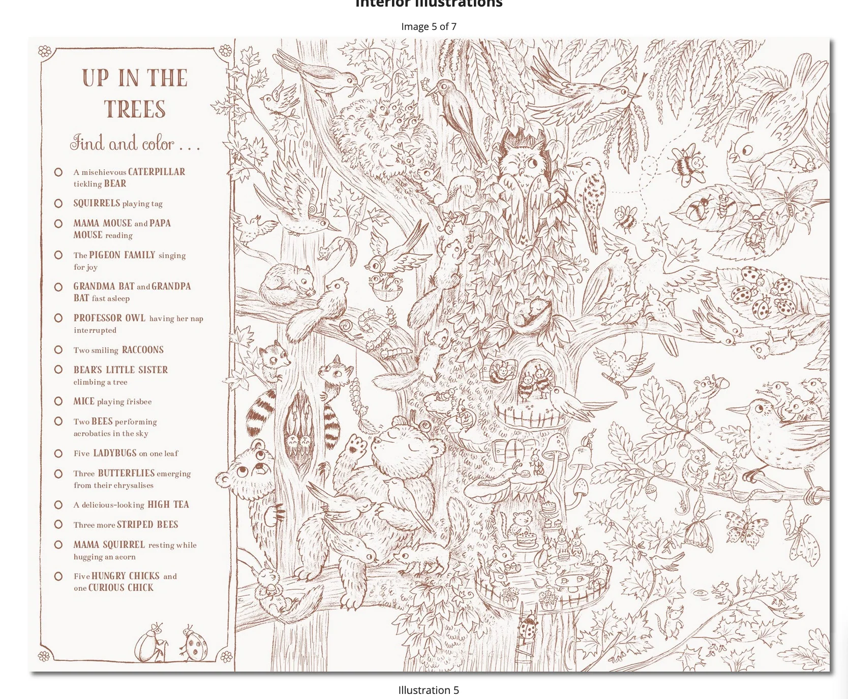 Brown Bear Wood: A Search-and-Find Coloring Book: Over 100 Things to find - Image 6