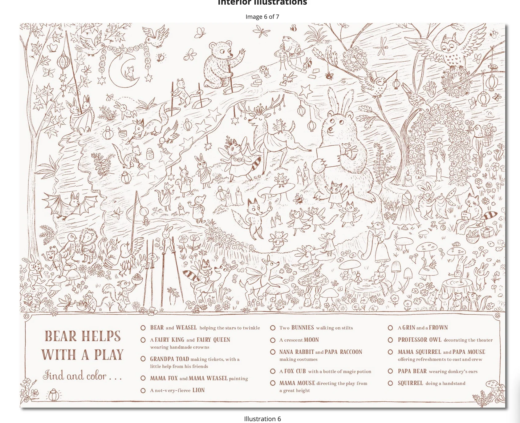 Brown Bear Wood: A Search-and-Find Coloring Book: Over 100 Things to find - Image 7