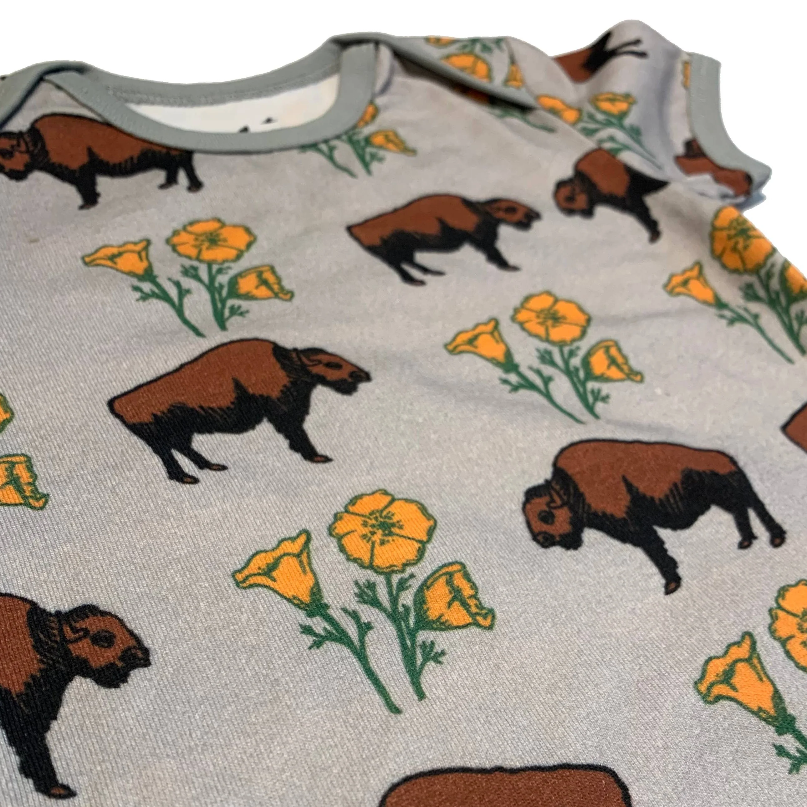 Buffalo Poppy Cotton Baby Onesie - Image 2