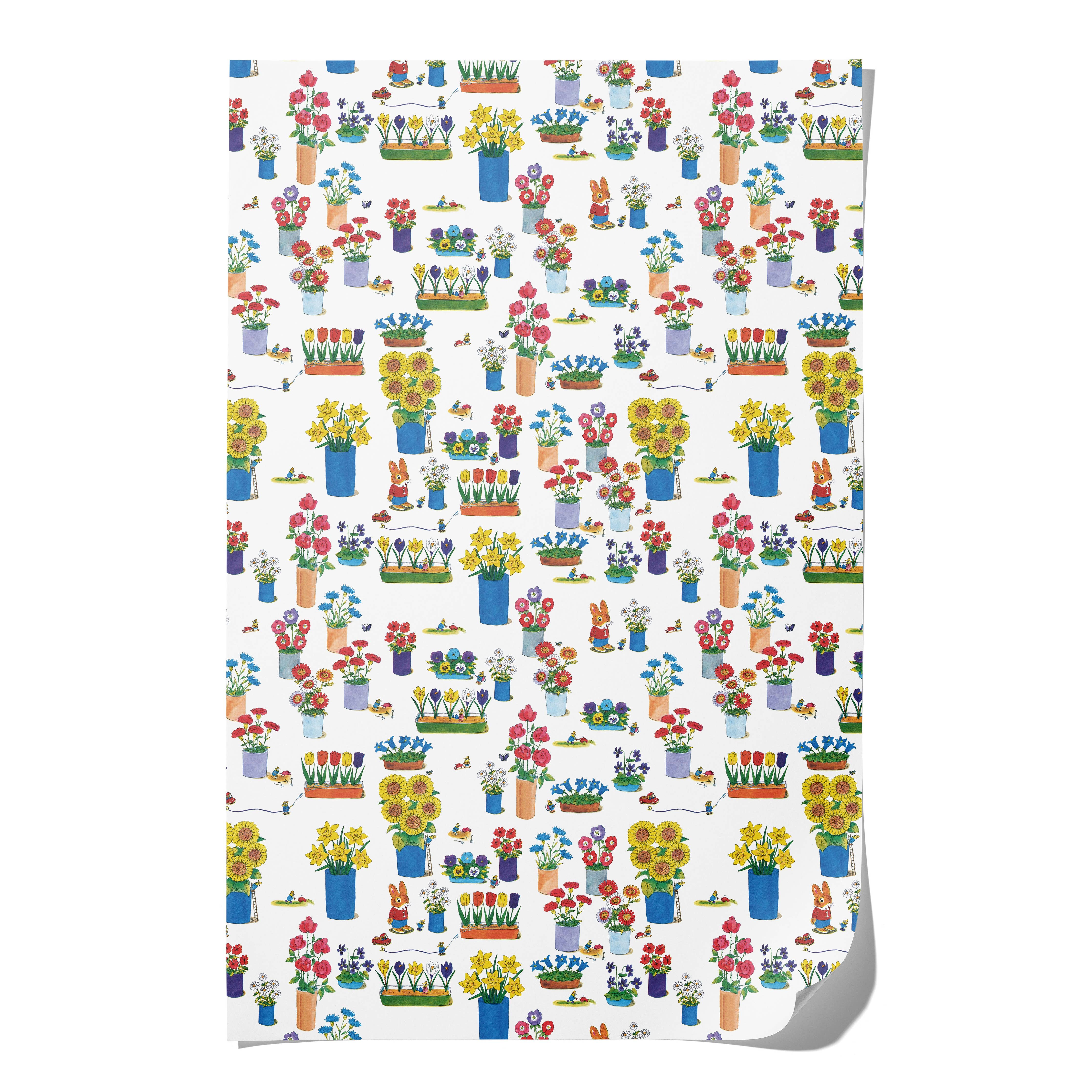 Busytown Flowers wrapping paper (roll or sheet) - Image 3