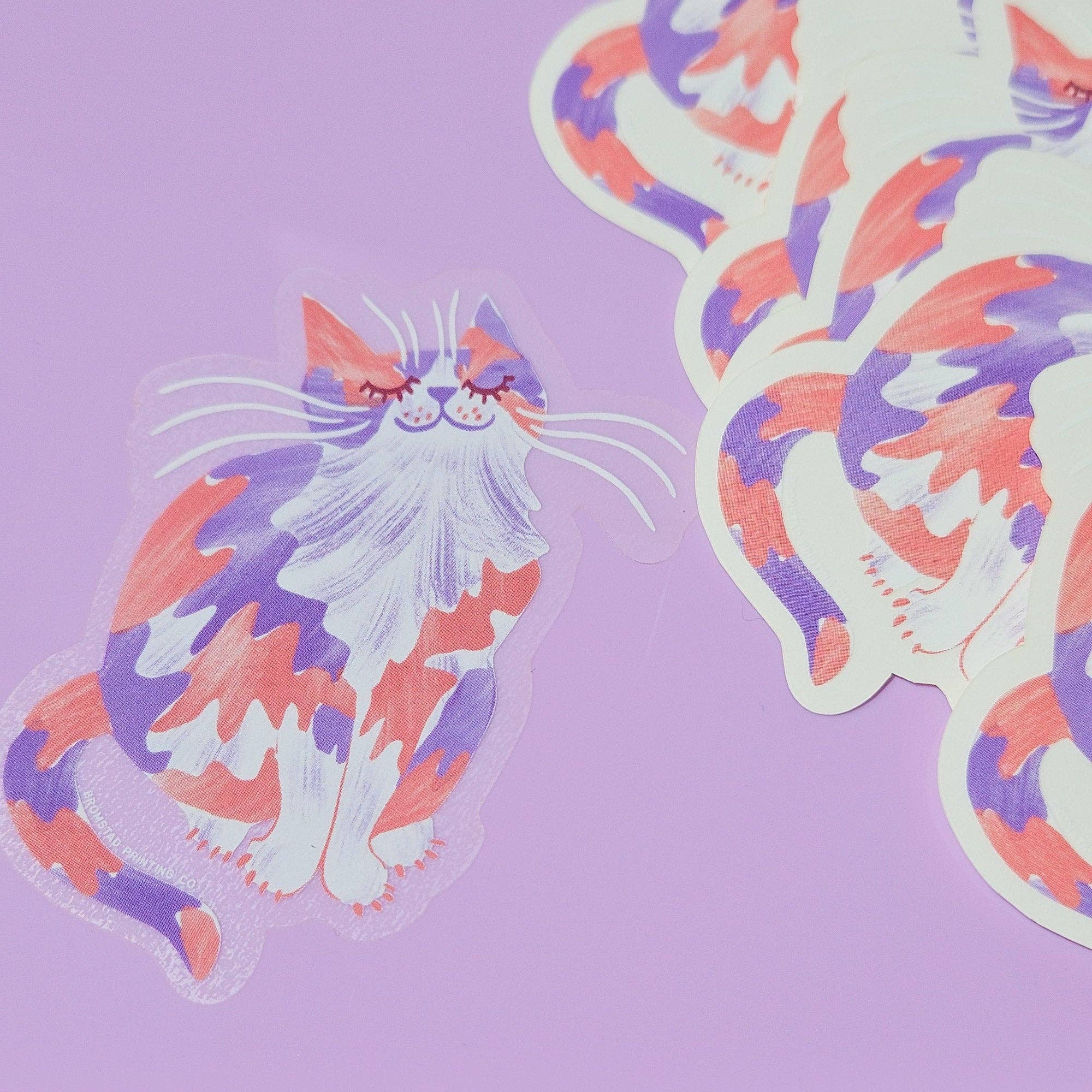Calico Cat - Clear Sticker - Image 2