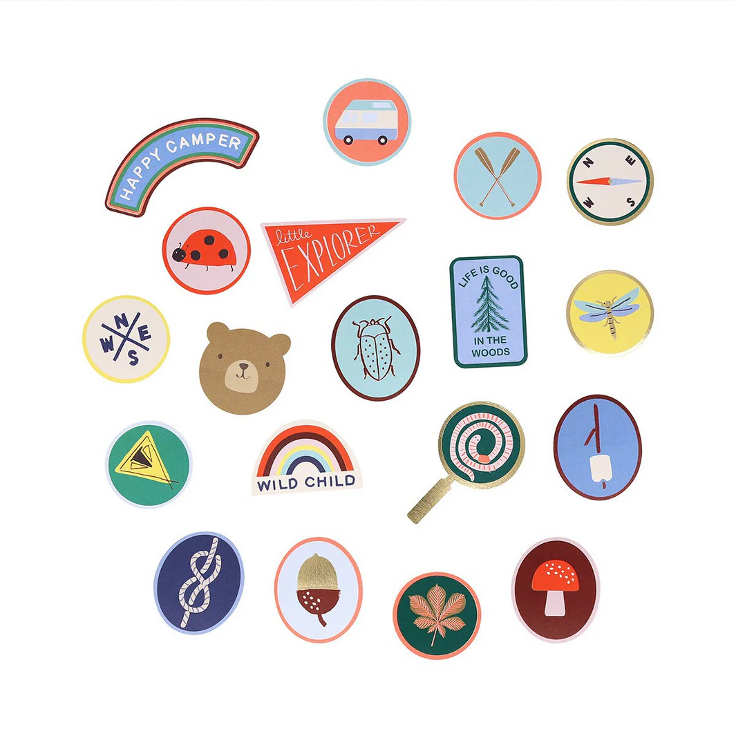 Camping Adventure Shaped Stickers