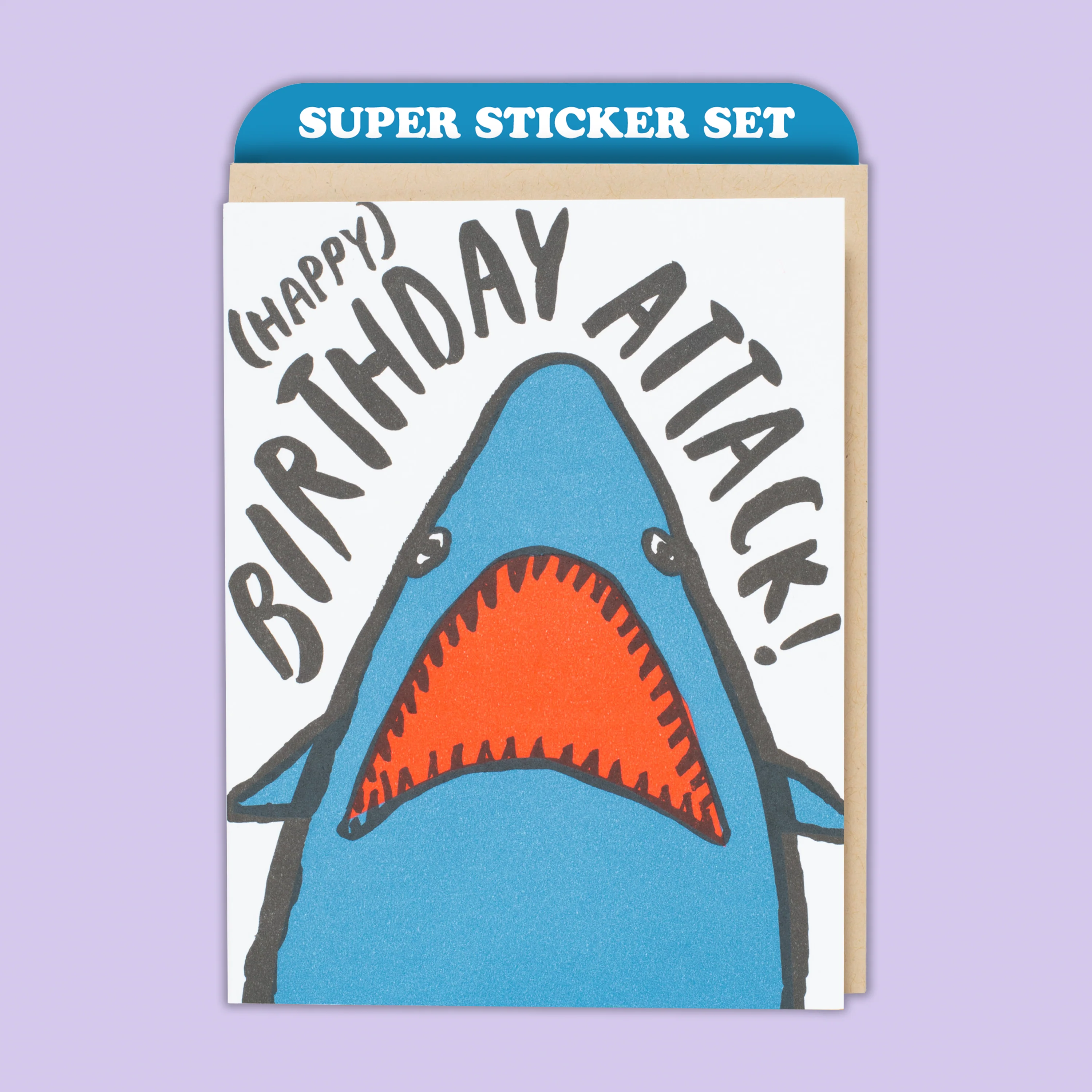 Card & Sticker Sheet Set - Shark Birthday - Image 2