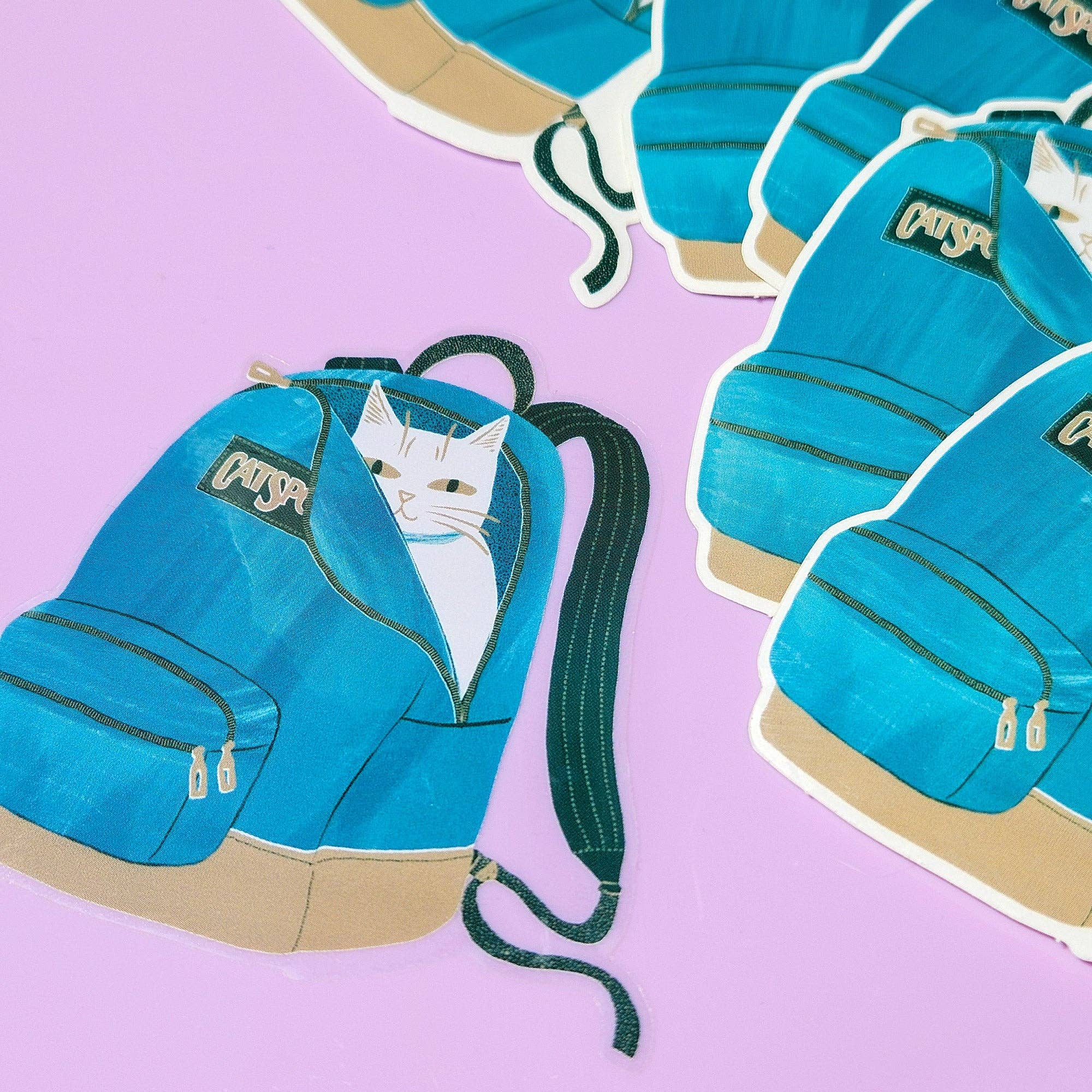 CatSport Backpack Cat - Clear Sticker - Image 2
