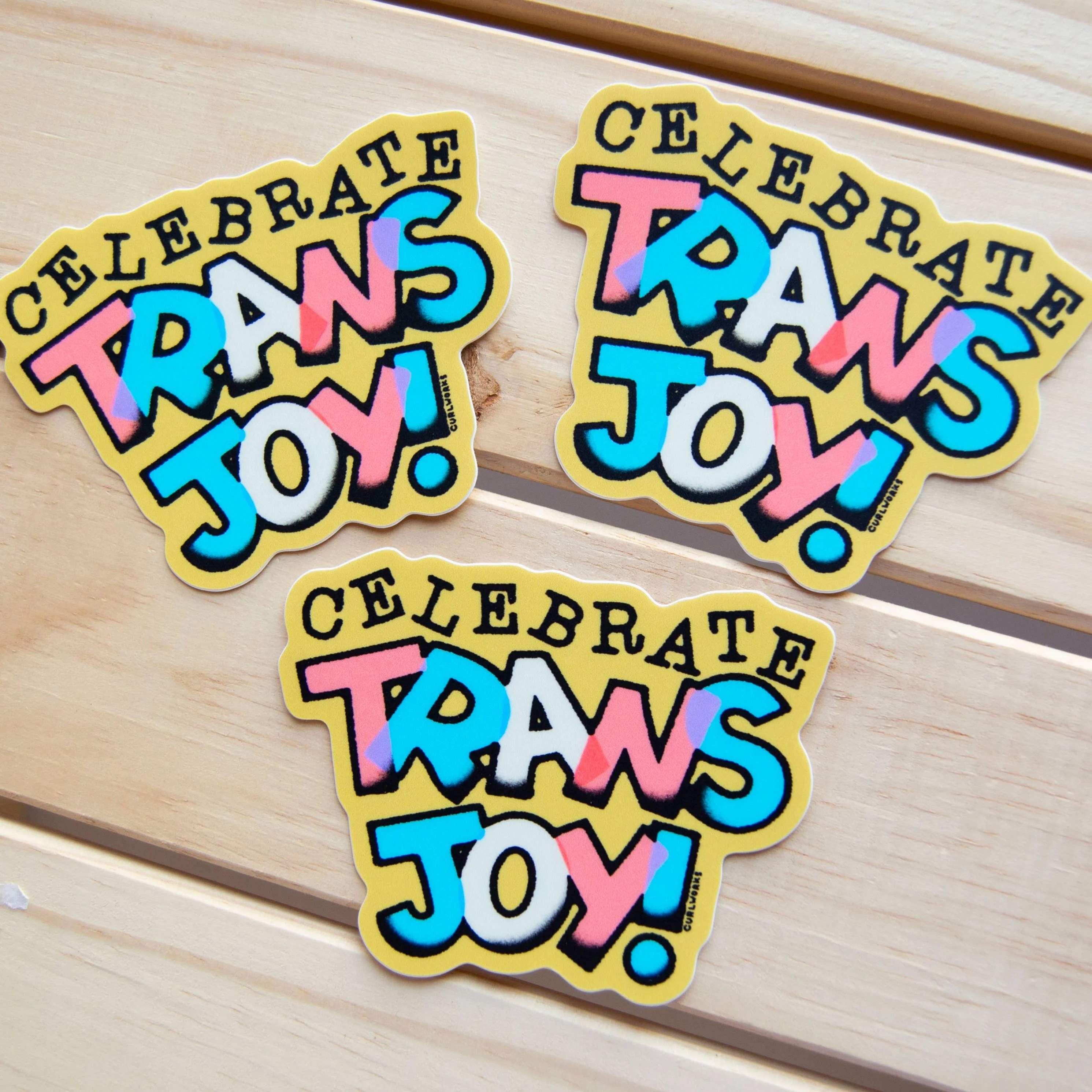 Celebrate Trans Joy 2 - 3" Vinyl Sticker - Image 3